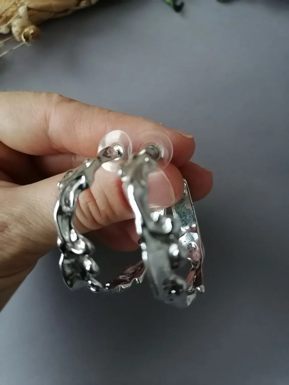 Серьги женские кольца большие - миниатюра 6