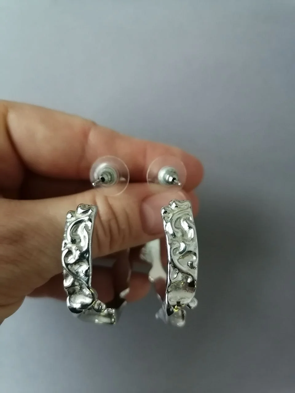 Серьги женские кольца большие - миниатюра 8