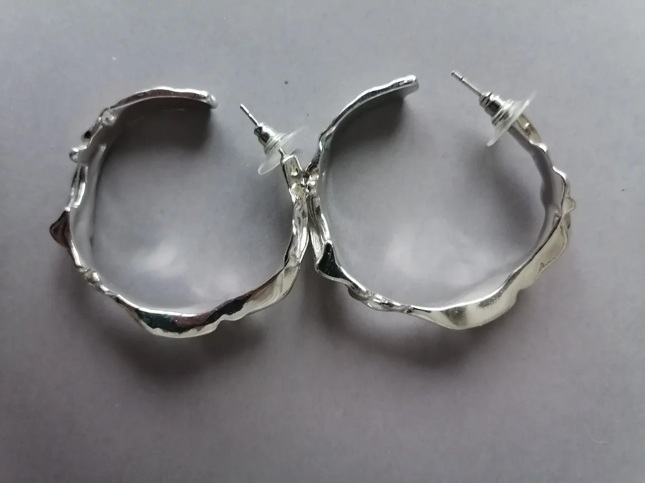 Серьги женские кольца большие - миниатюра 9