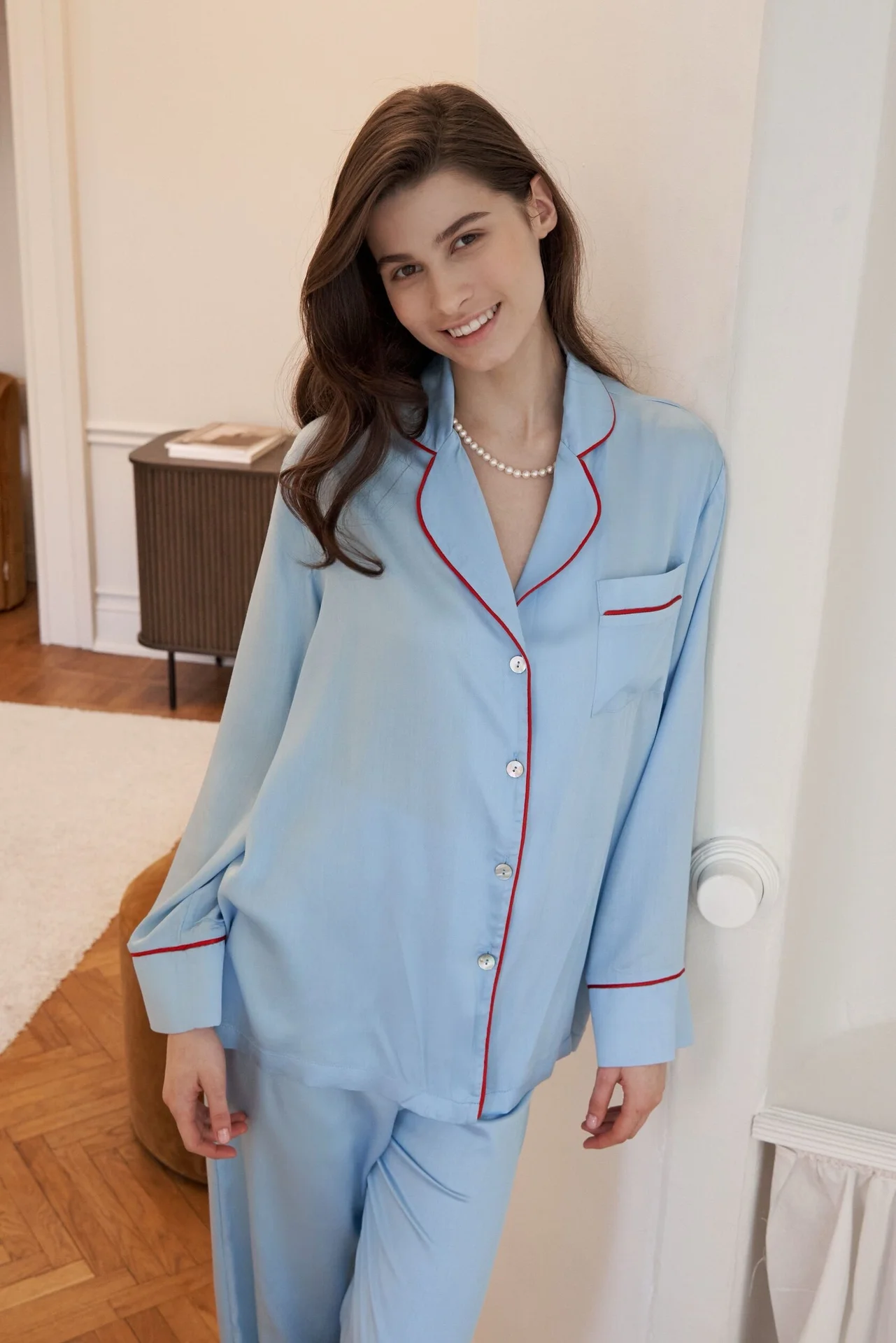 Пижама женская шелковая M/L голубая новая LookFeel - миниатюра 2