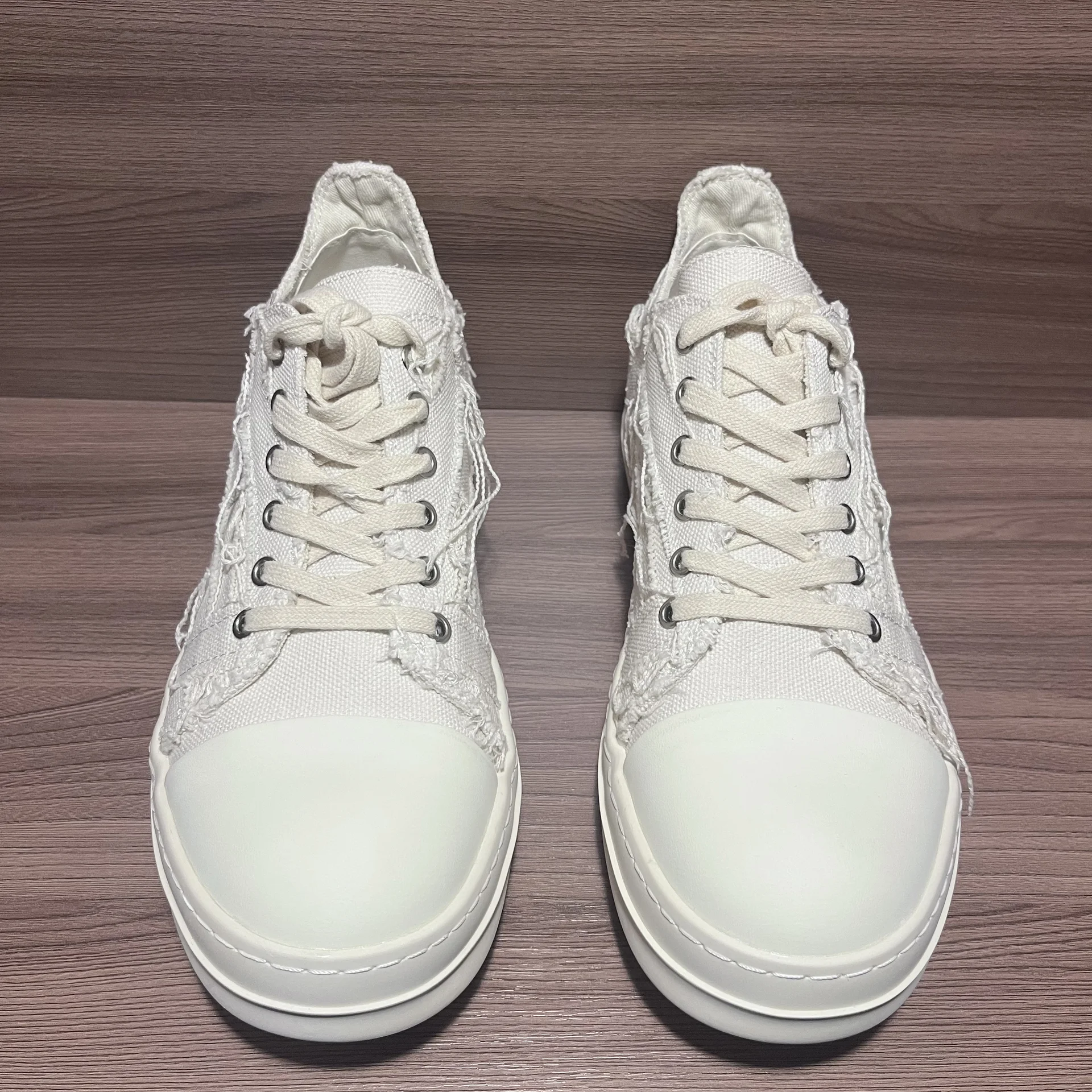 кеды rick owens distressed low white - миниатюра 2