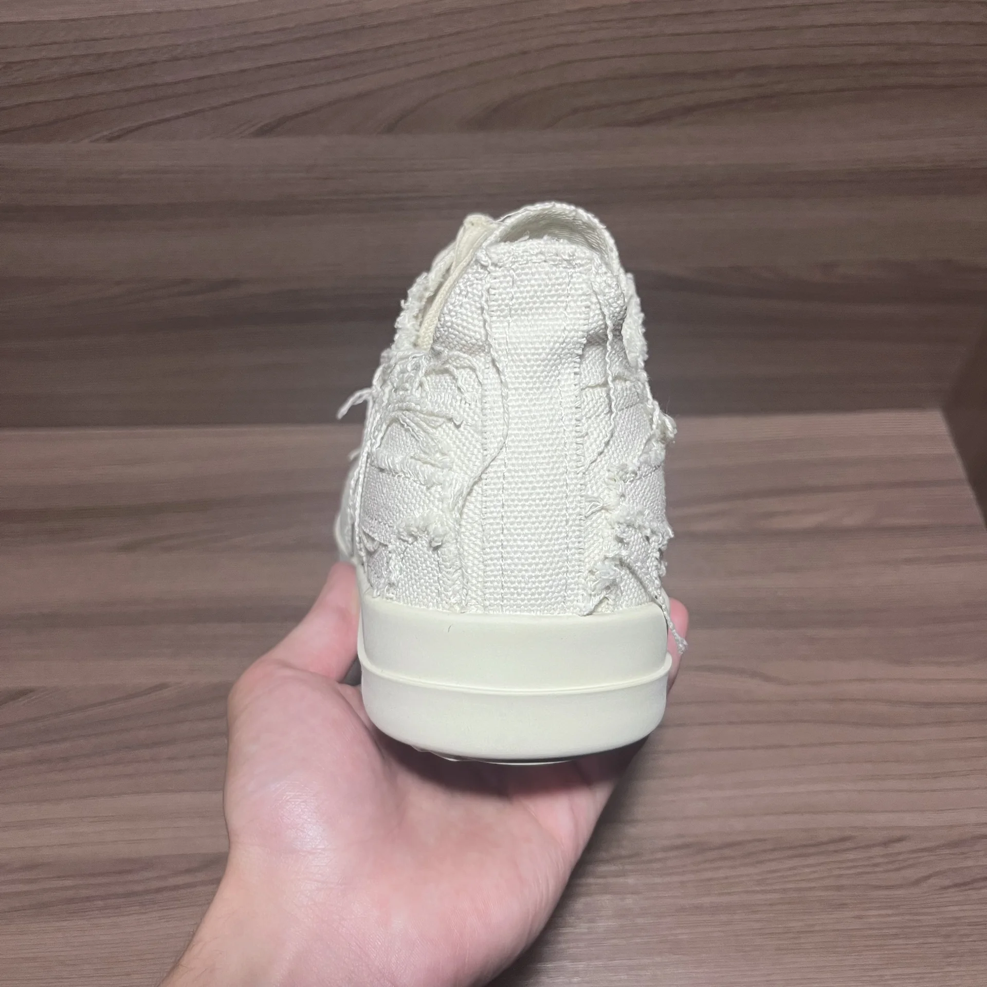 кеды rick owens distressed low white - миниатюра 9