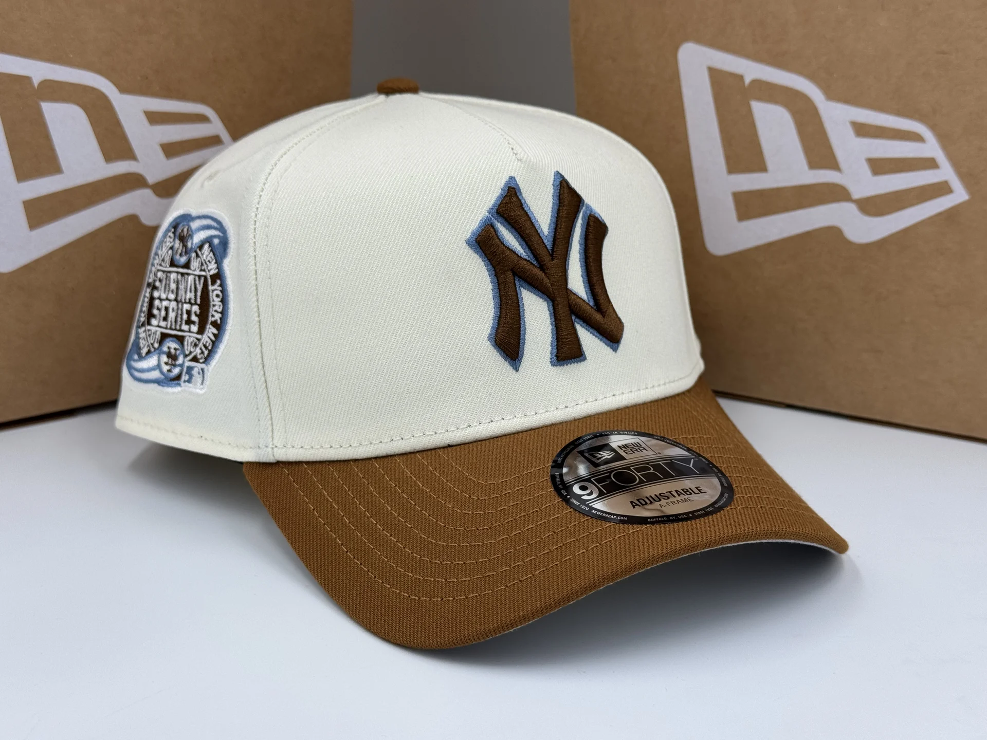 Бейсболка New Era A-Frame NY Yankees Chrome/Brown