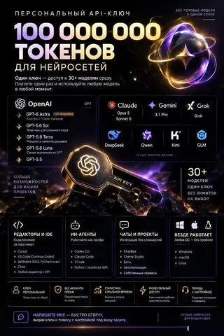 100 000 000 токенов GPT API Codex Cursor Claude