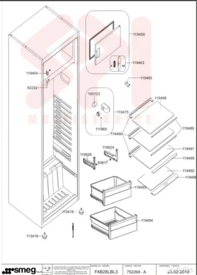Запчасти для BSH-Smeg-Miele-Asko-Aeg-V-ZUG - миниатюра 6