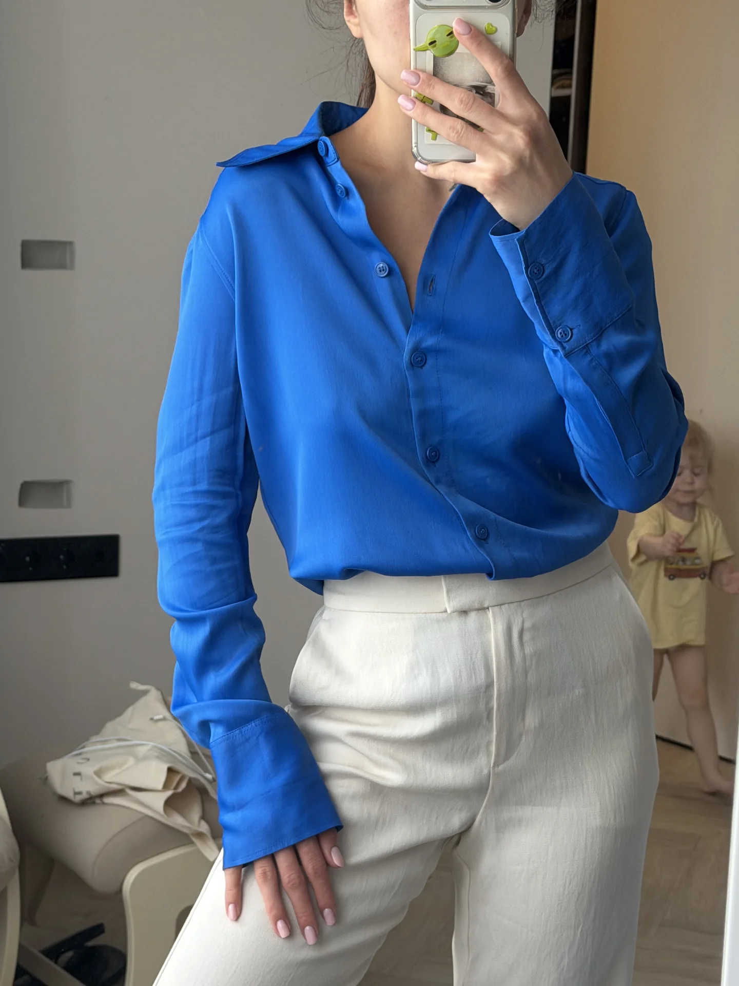 Блузка ZARA синяя - миниатюра 2