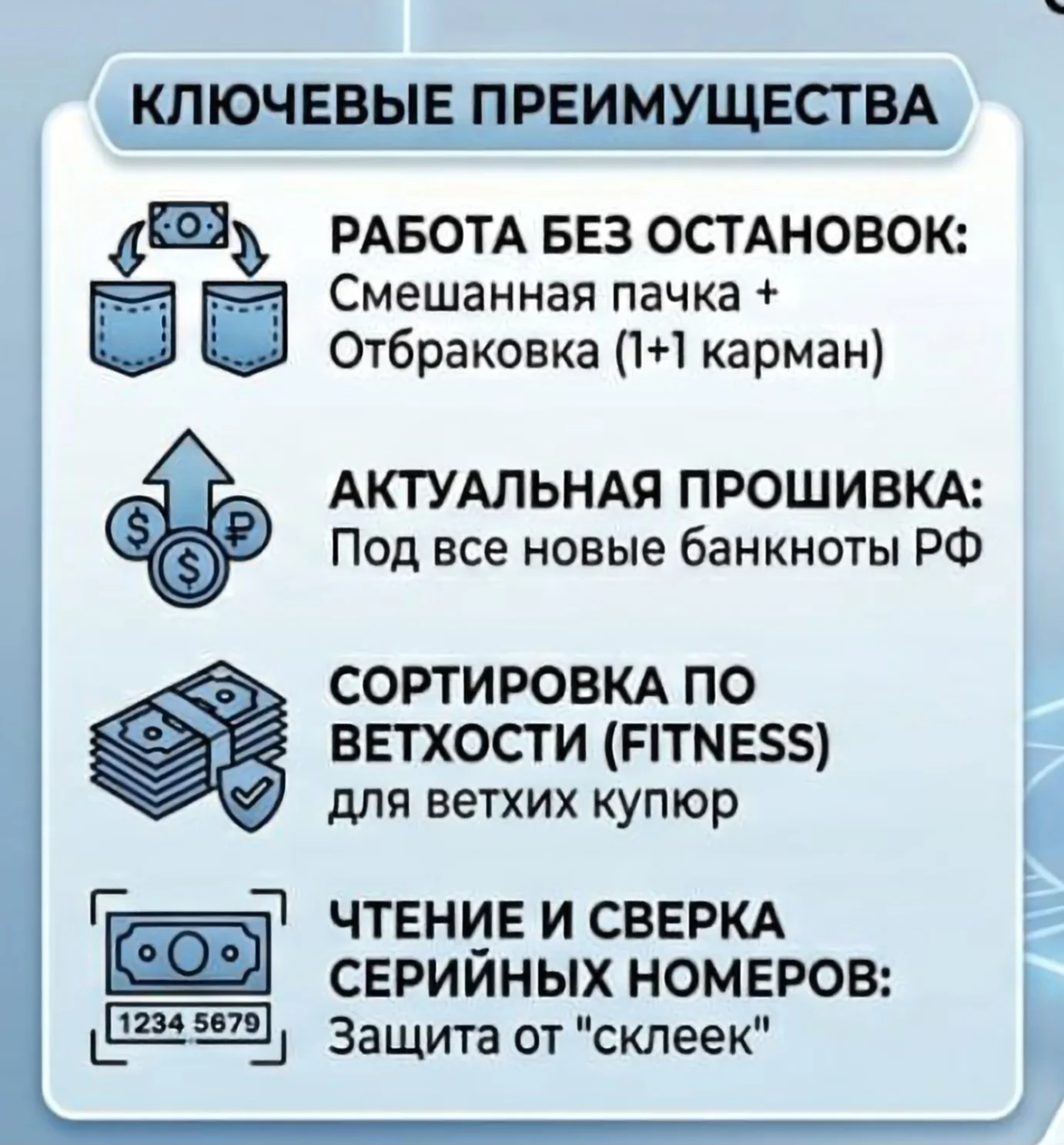 Счетчик-сортировщик банкнот DoCash DC 45F - миниатюра 4