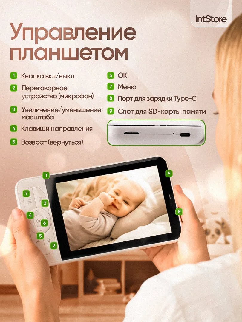 Видеоняня с монитором и приложением новая - миниатюра 18