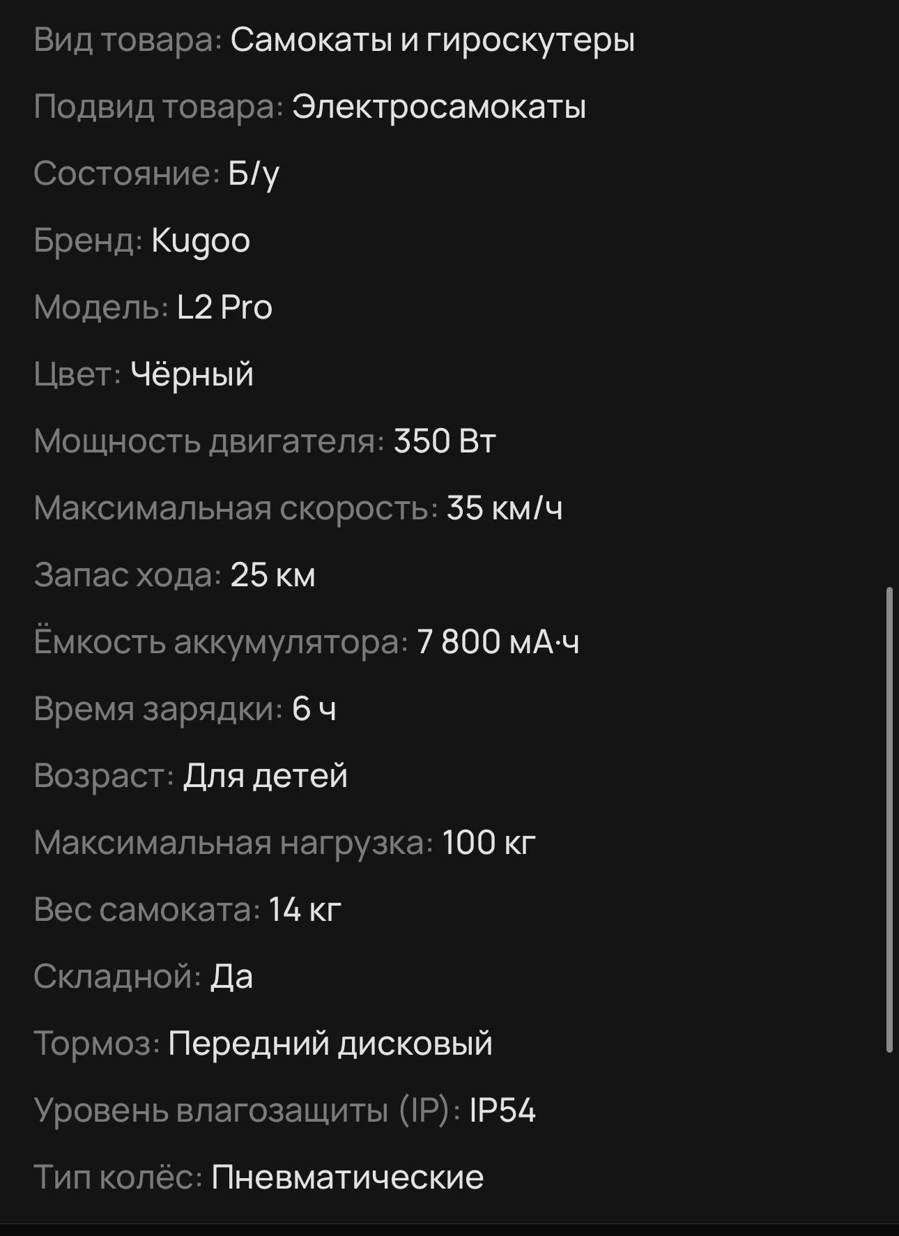Самокат Kugoo L2 pro - изображение 1