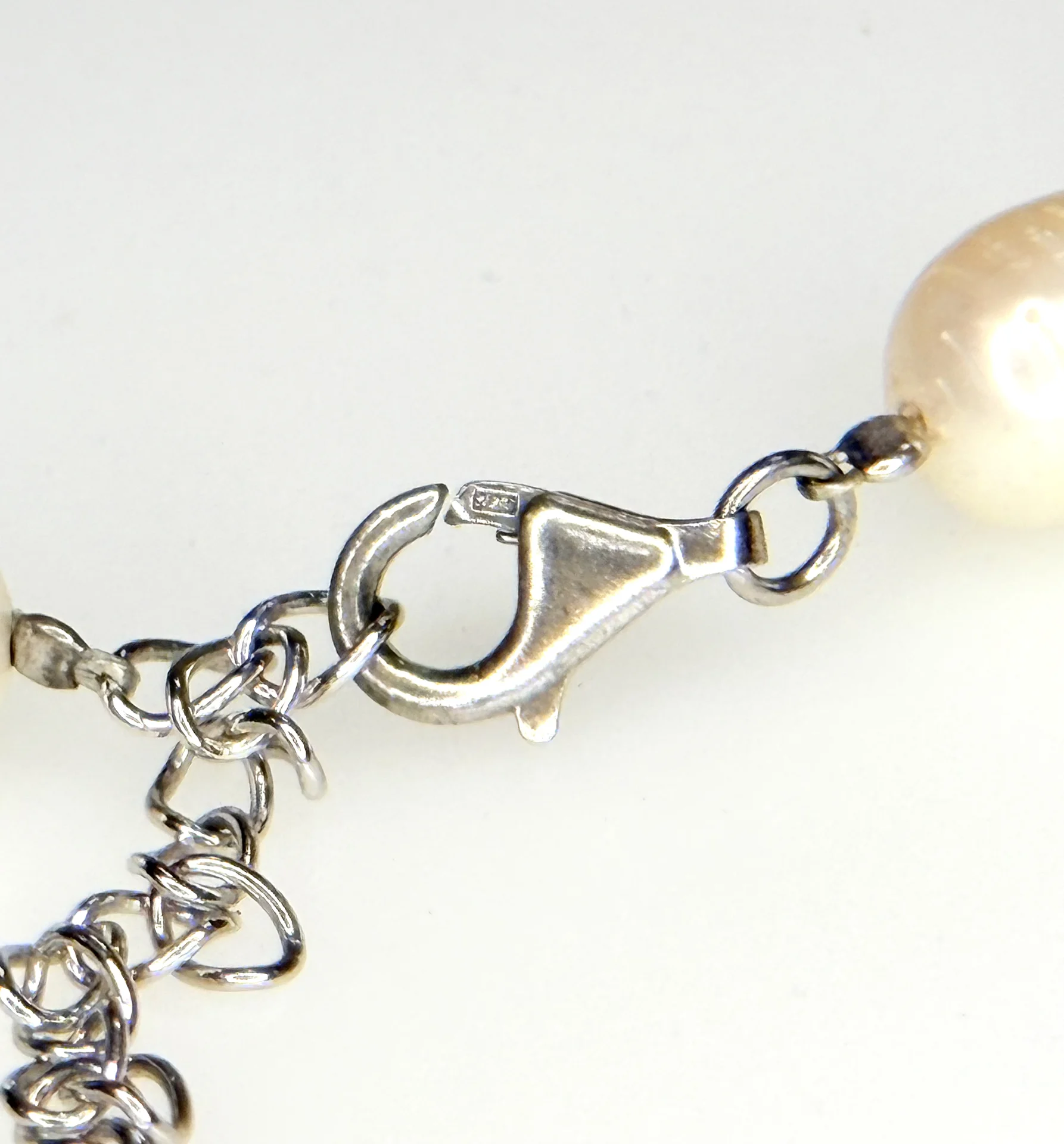 Колье Чокер Натуральный Нефрит Жемчуг Серебро 925 - миниатюра 4