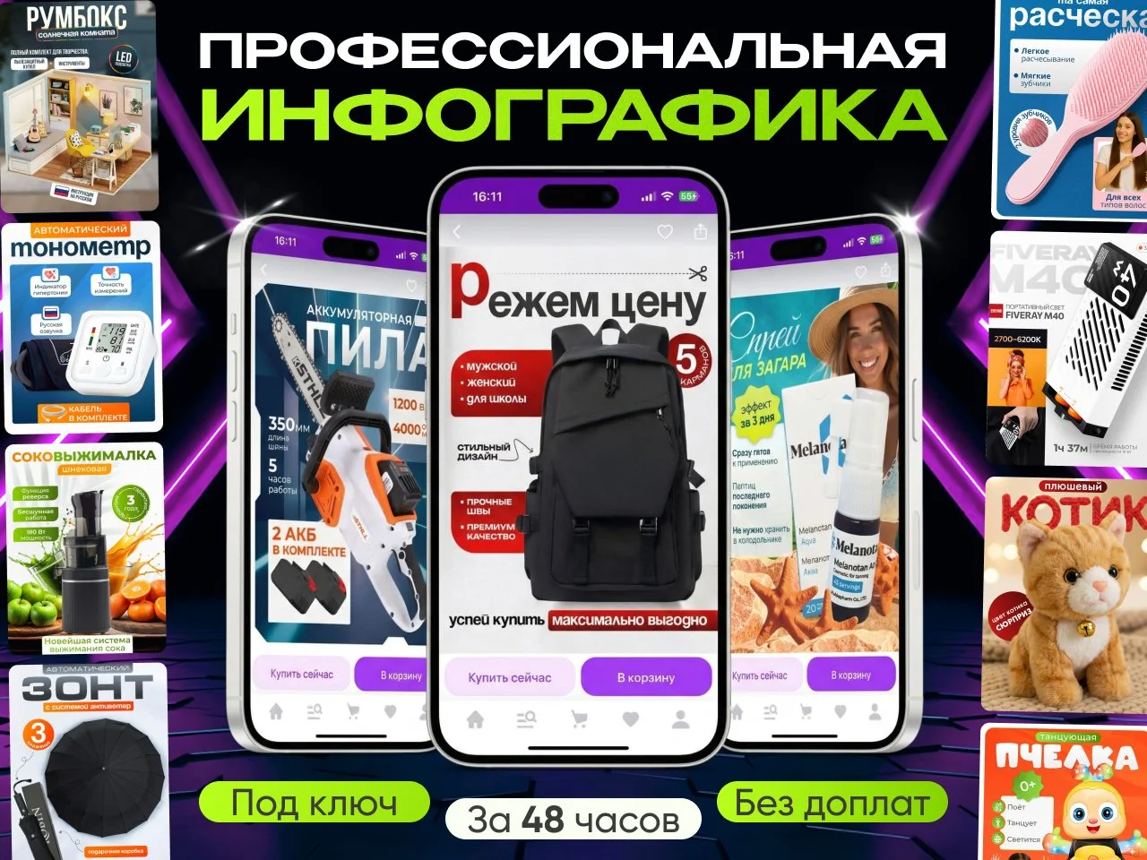 Инфографика Дизайн карточек товара для маркетплейсов - изображение 1