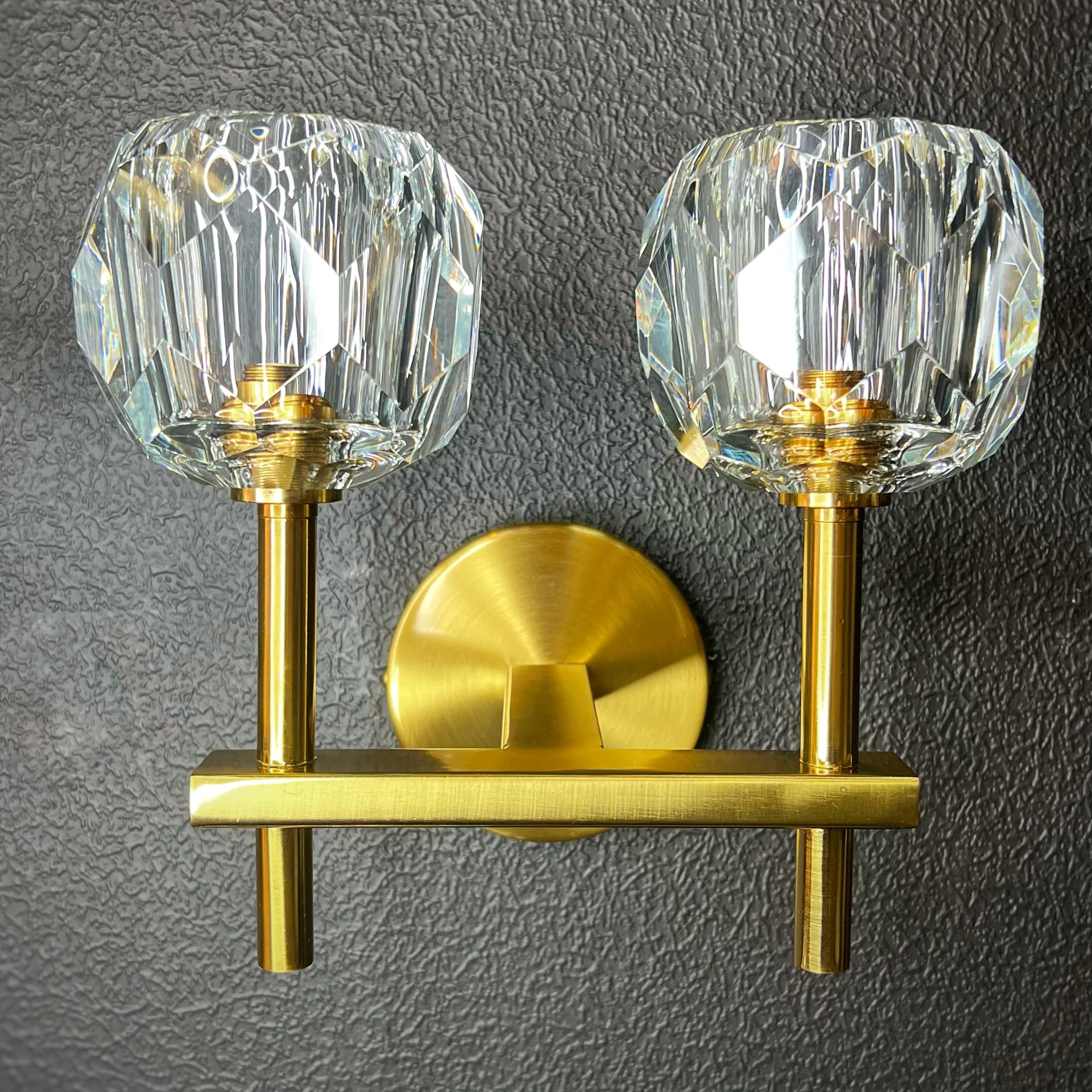 Бра Boule de Cristal Double Sconce Brass - миниатюра 17