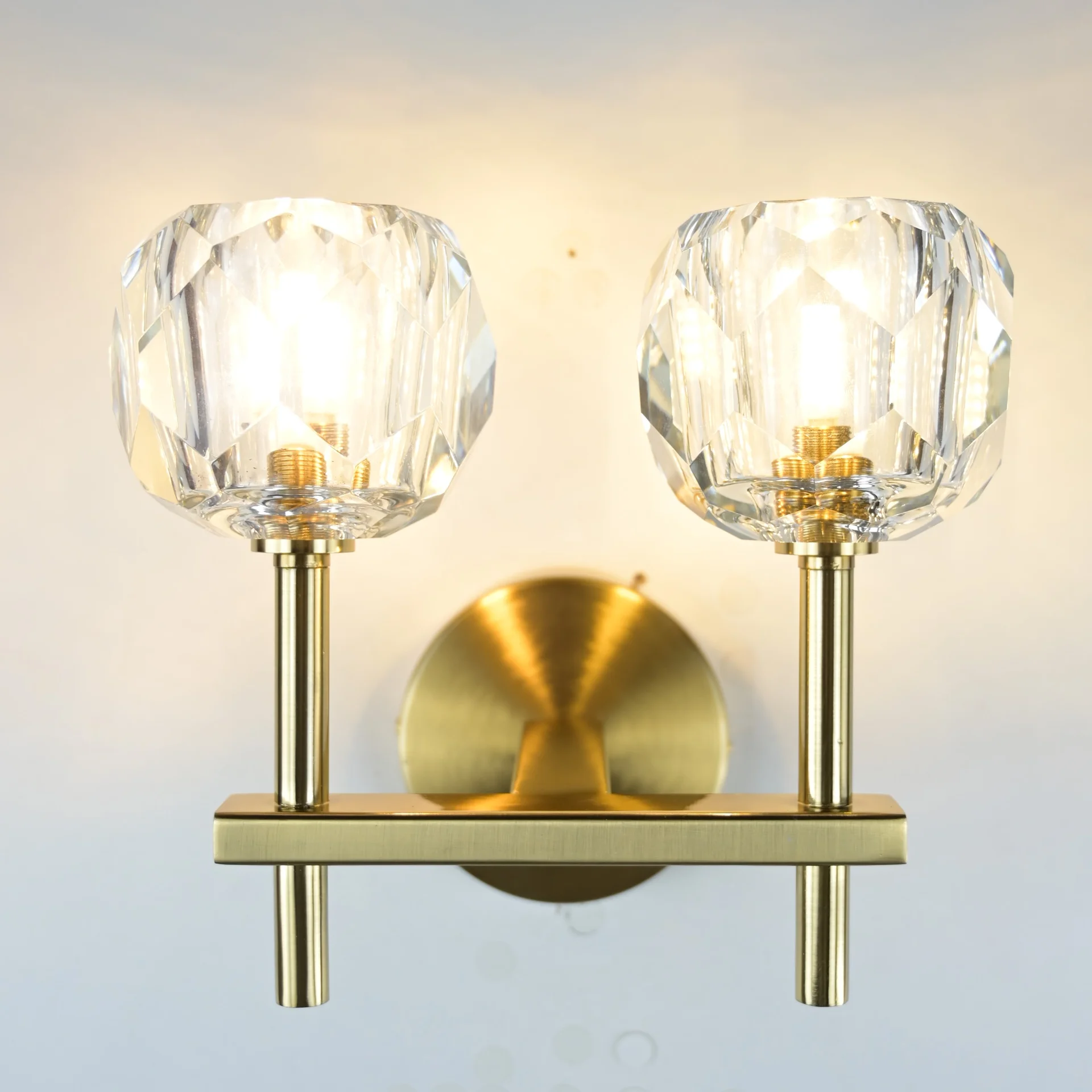 Бра Boule de Cristal Double Sconce Brass - миниатюра 2