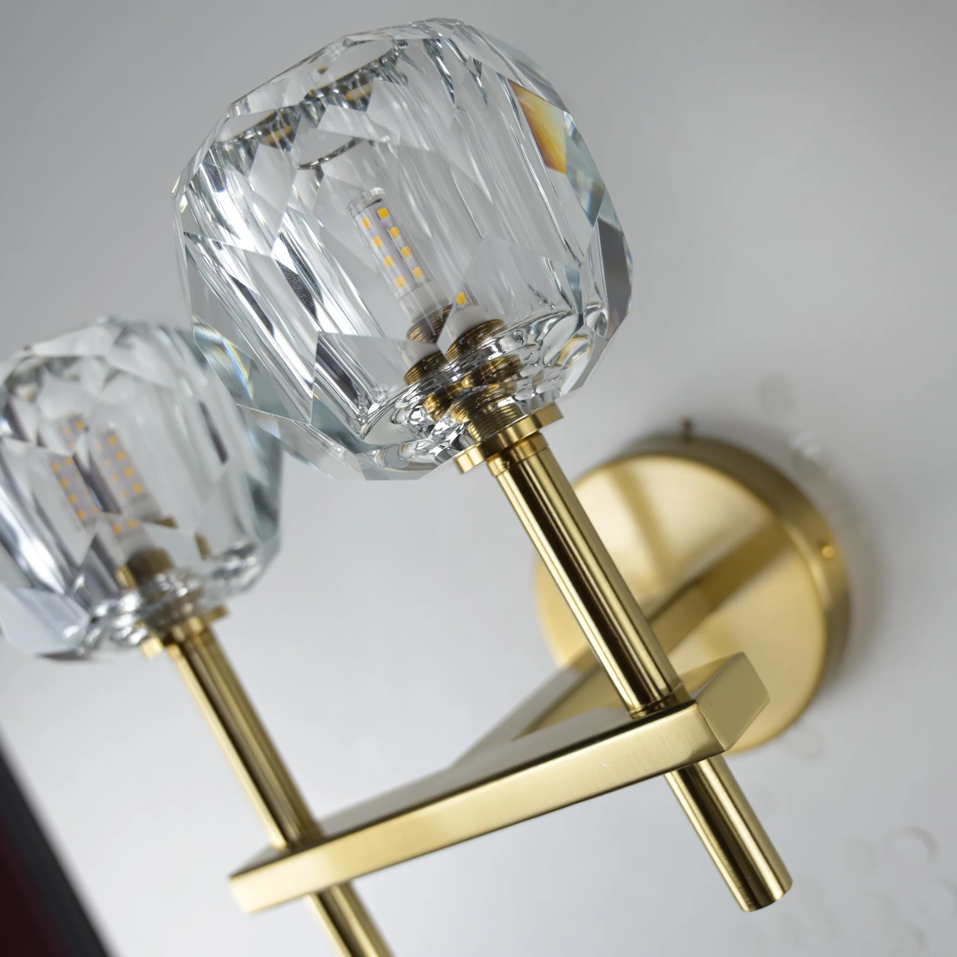 Бра Boule de Cristal Double Sconce Brass - миниатюра 5
