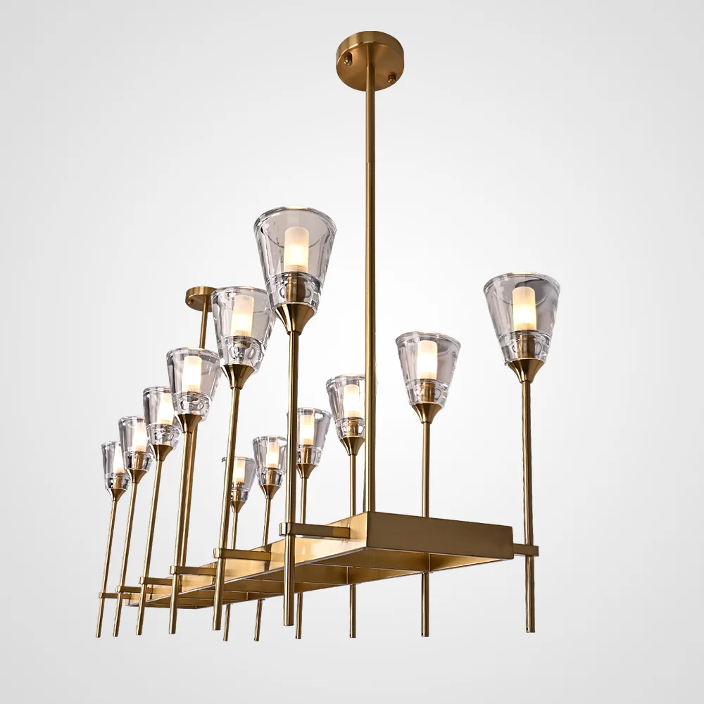 Люстра на штанге TORCHE DE VERRE Linear Chandelier 12 - миниатюра 3