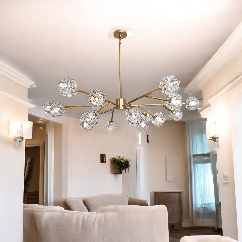 Люстра на штанге Boule De Cristal Round Chandelier 18 - миниатюра 6