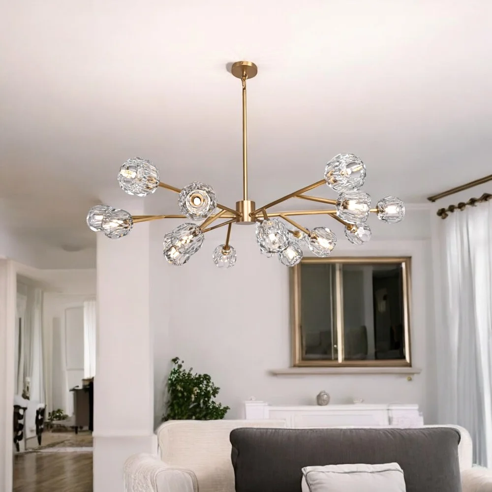 Люстра на штанге Boule De Cristal Round Chandelier 18 - миниатюра 8