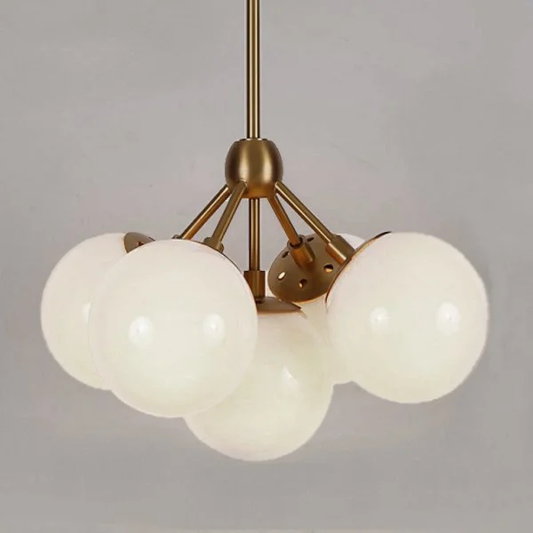Люстра Modo 5 Brass color & white glass - изображение 1