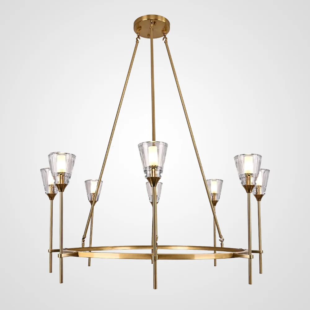 Люстра на штанге TORCHE DE VERRE Round Chandelier 8 - изображение 1