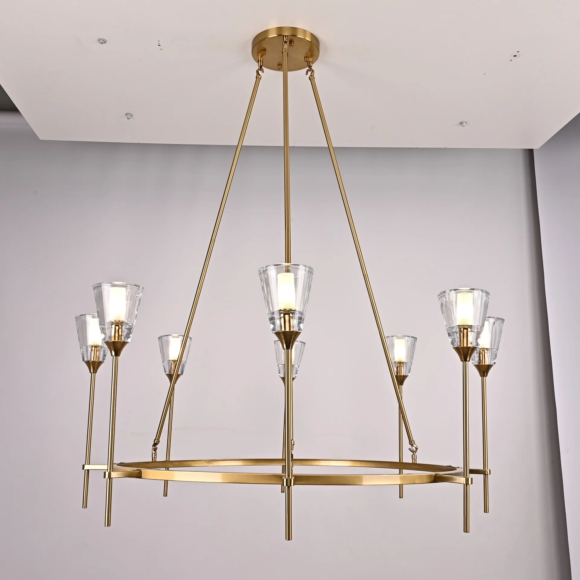 Люстра на штанге TORCHE DE VERRE Round Chandelier 8 - миниатюра 2