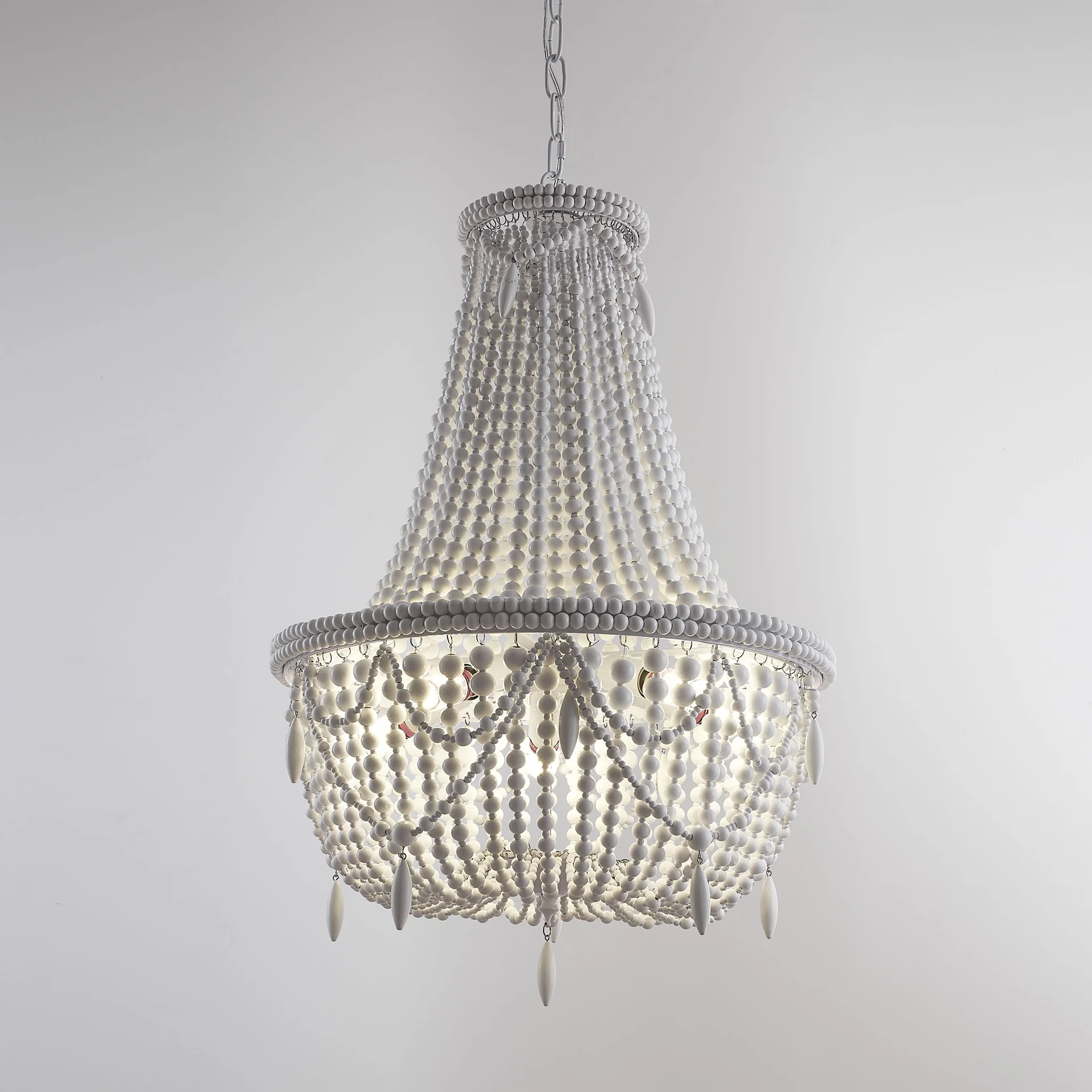 Люстра Anselme White Wood Large Chandelier - миниатюра 4