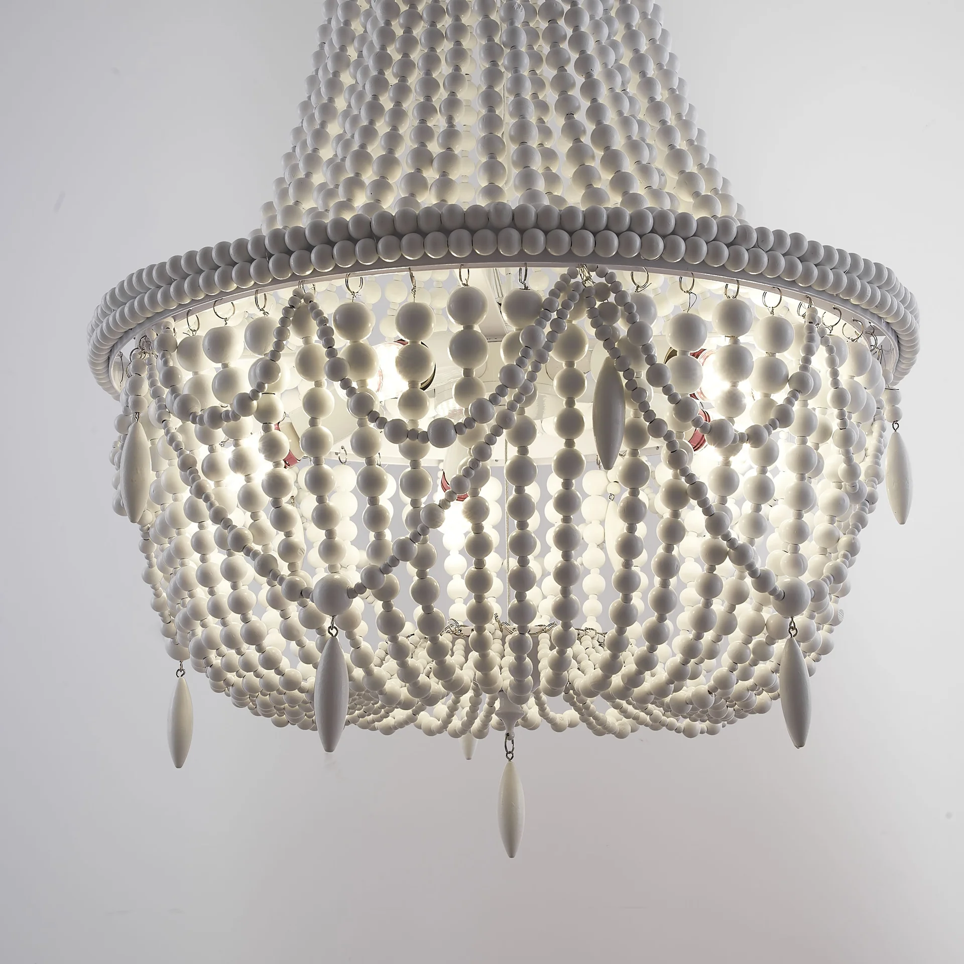 Люстра Anselme White Wood Large Chandelier - миниатюра 5