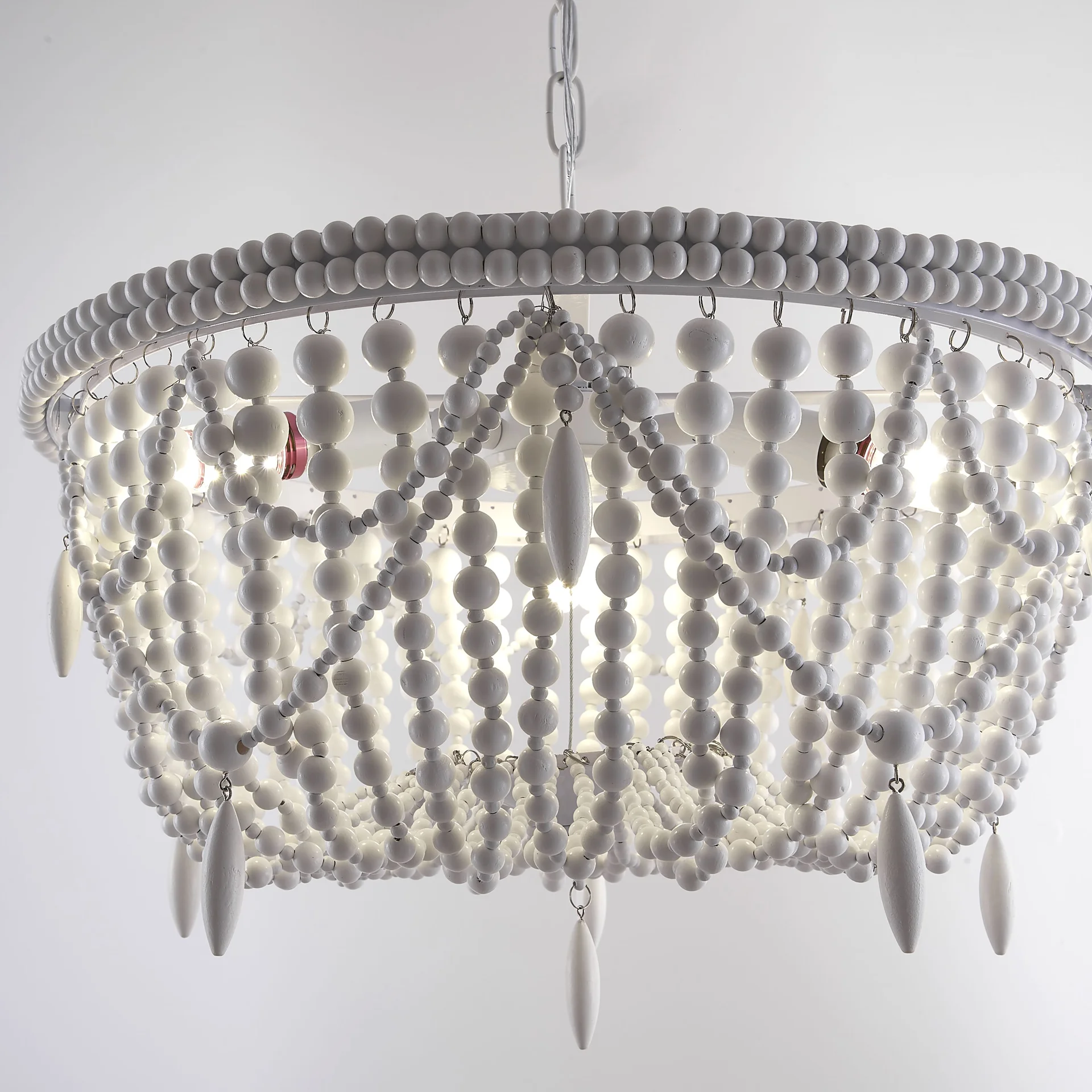 Подвесная люстра RH Anselme White Wood Weathered Chandelier - миниатюра 3