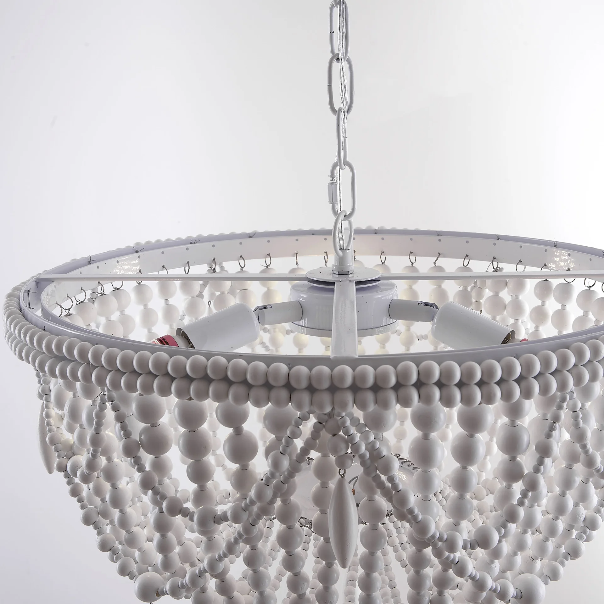 Подвесная люстра RH Anselme White Wood Weathered Chandelier - миниатюра 4