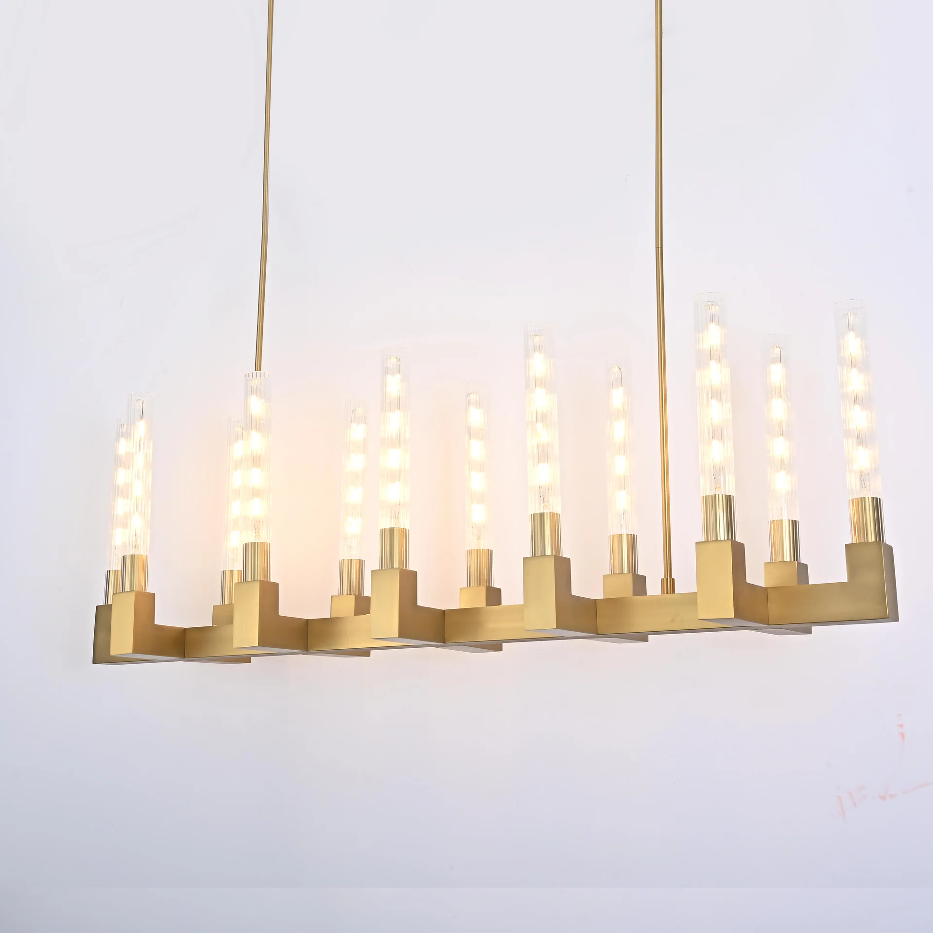 Люстра на штанге CANELLE Linear Chandelier 12 Modern Brass - миниатюра 4