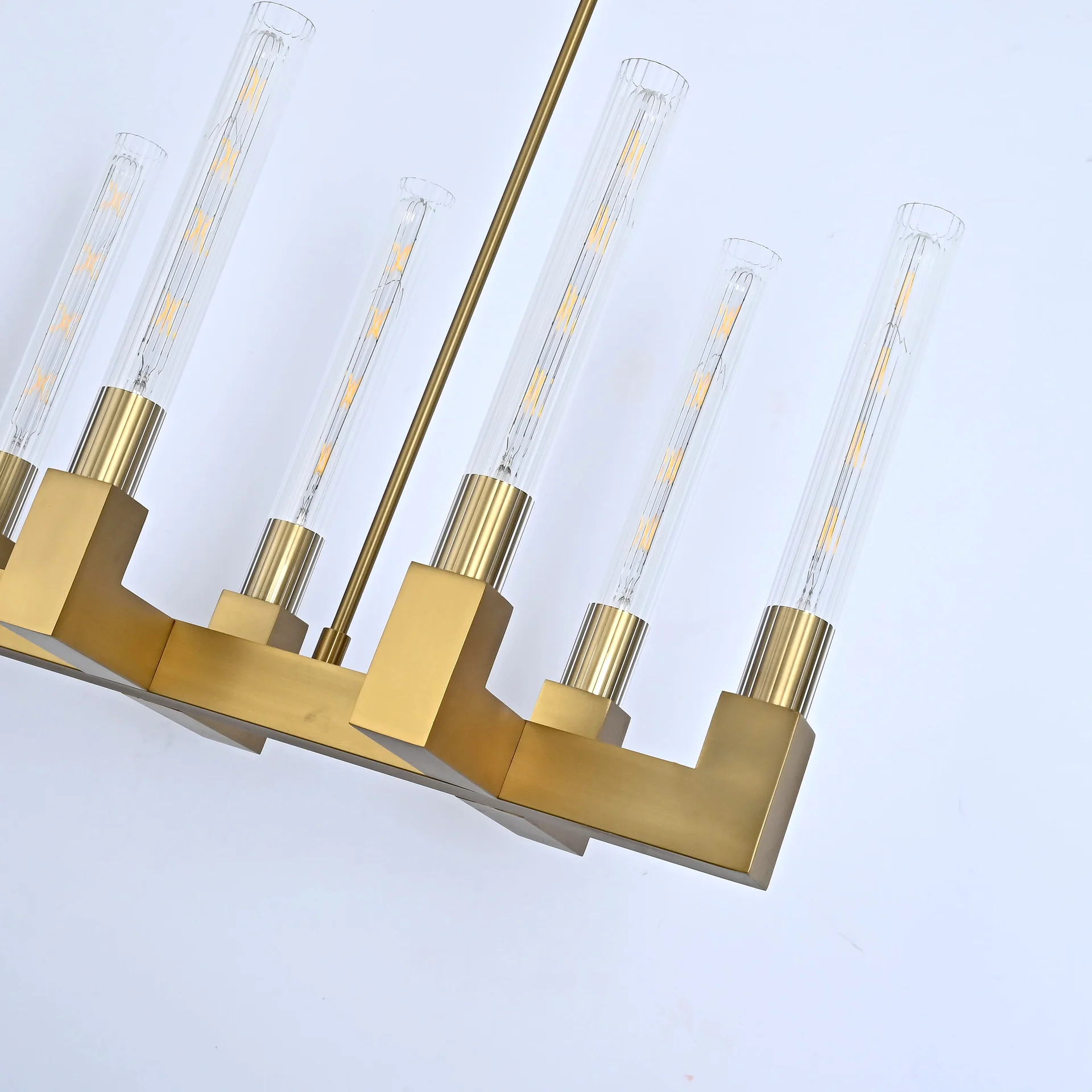 Люстра на штанге CANELLE Linear Chandelier 12 Modern Brass - миниатюра 5