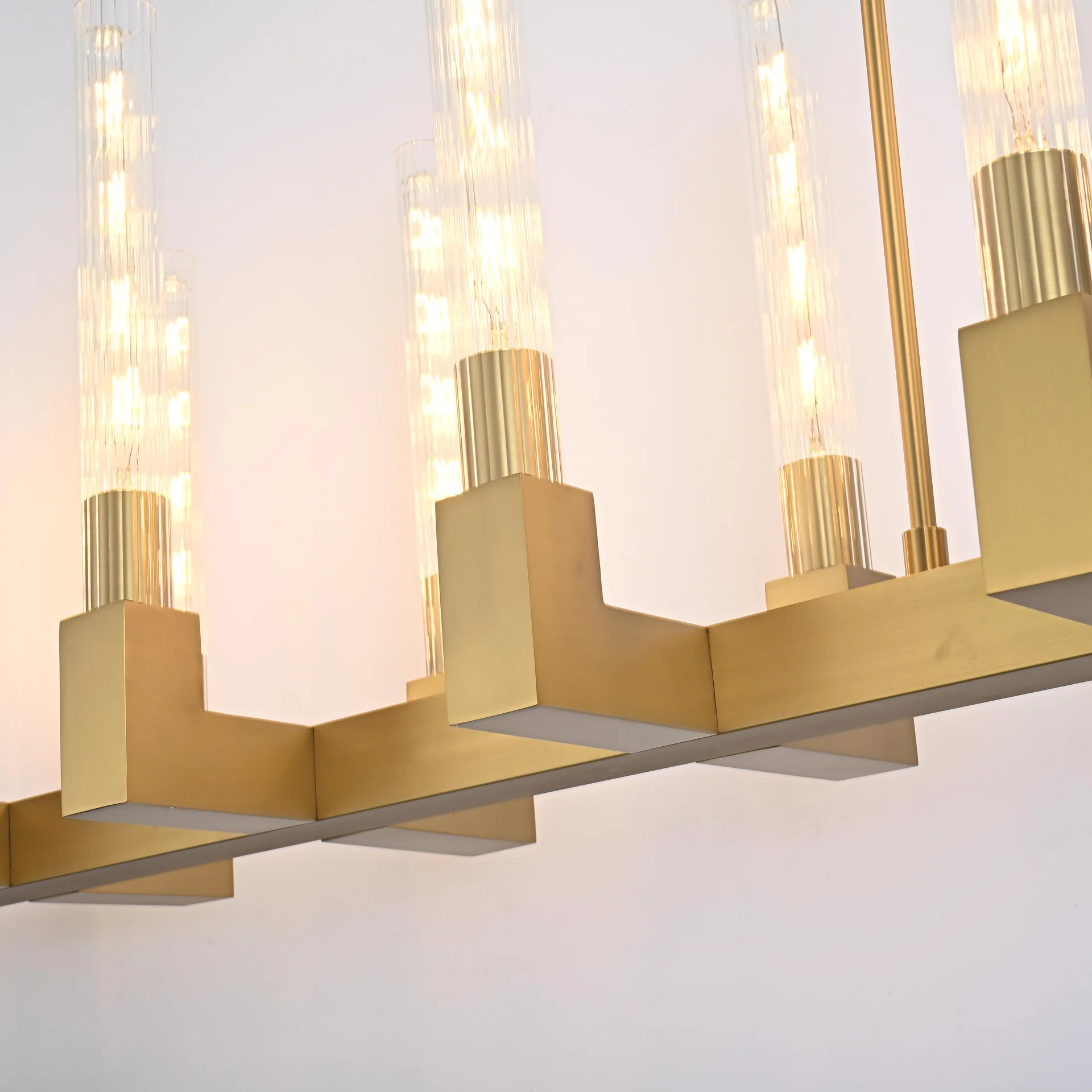 Люстра на штанге CANELLE Linear Chandelier 12 Modern Brass - миниатюра 8