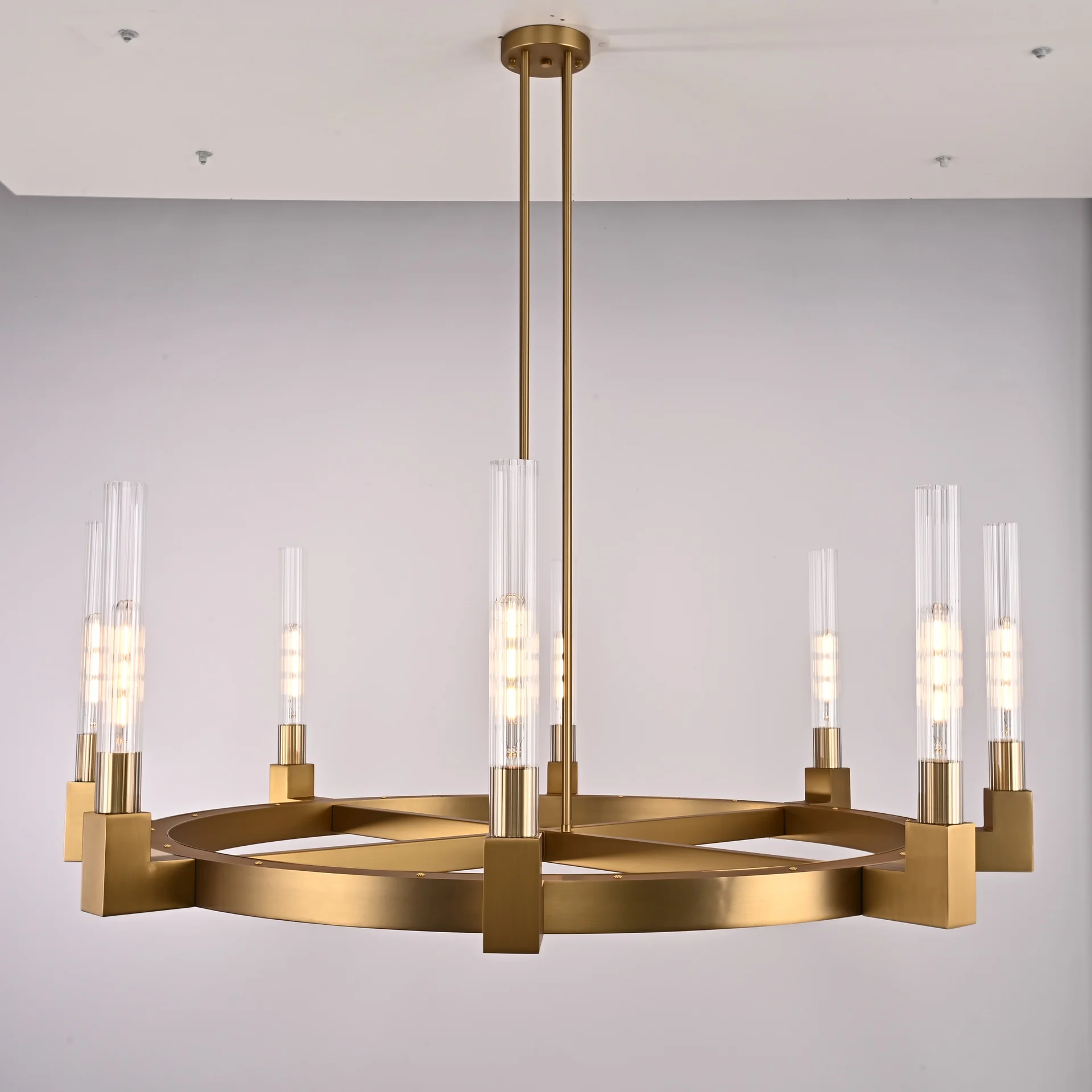 Люстра на штанге CANELLE Round Chandelier 8 Modern Brass - миниатюра 11