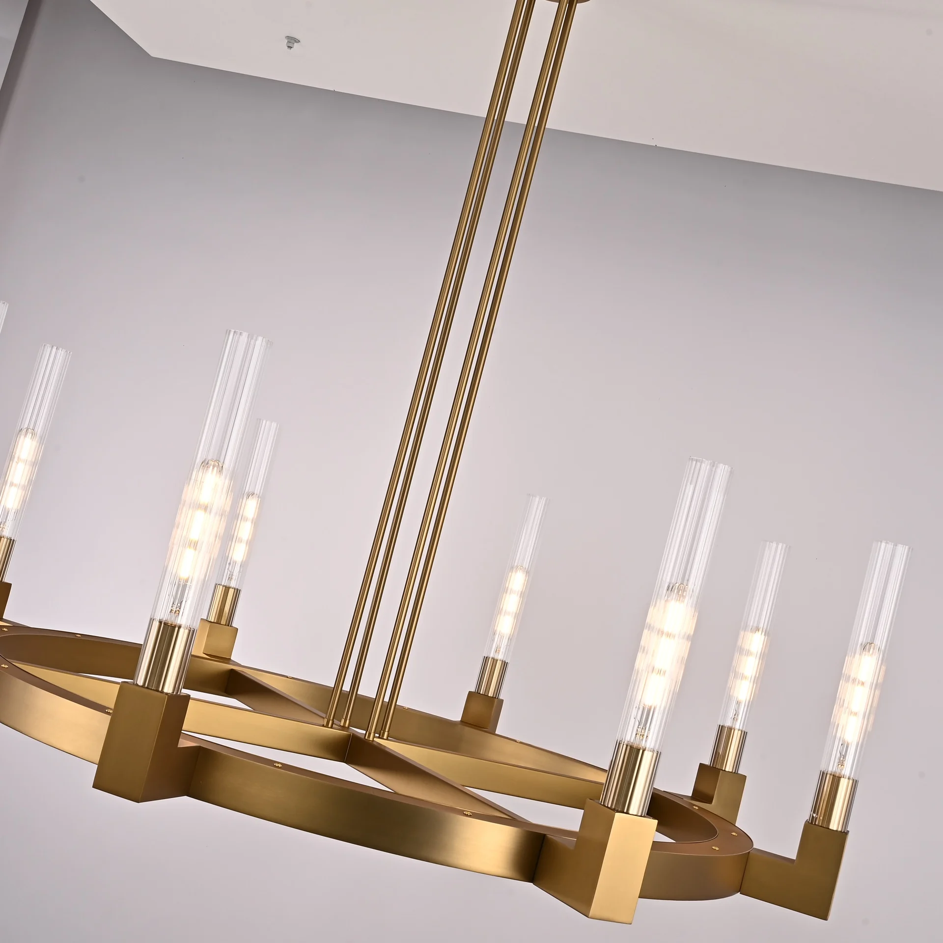 Люстра на штанге CANELLE Round Chandelier 8 Modern Brass - миниатюра 3