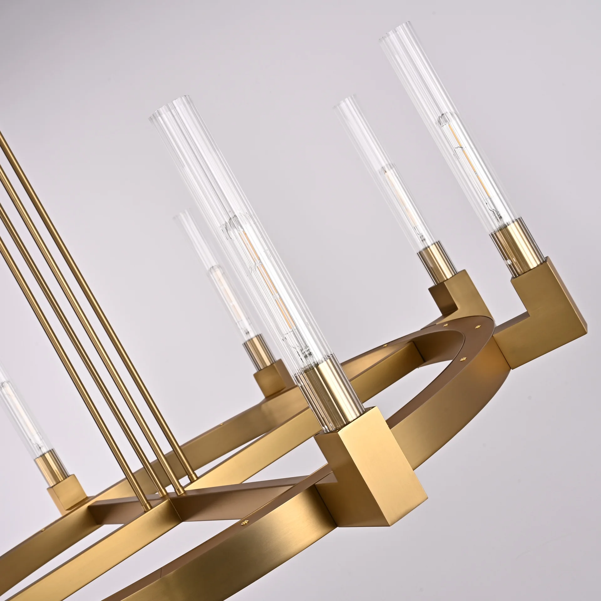 Люстра на штанге CANELLE Round Chandelier 8 Modern Brass - миниатюра 7