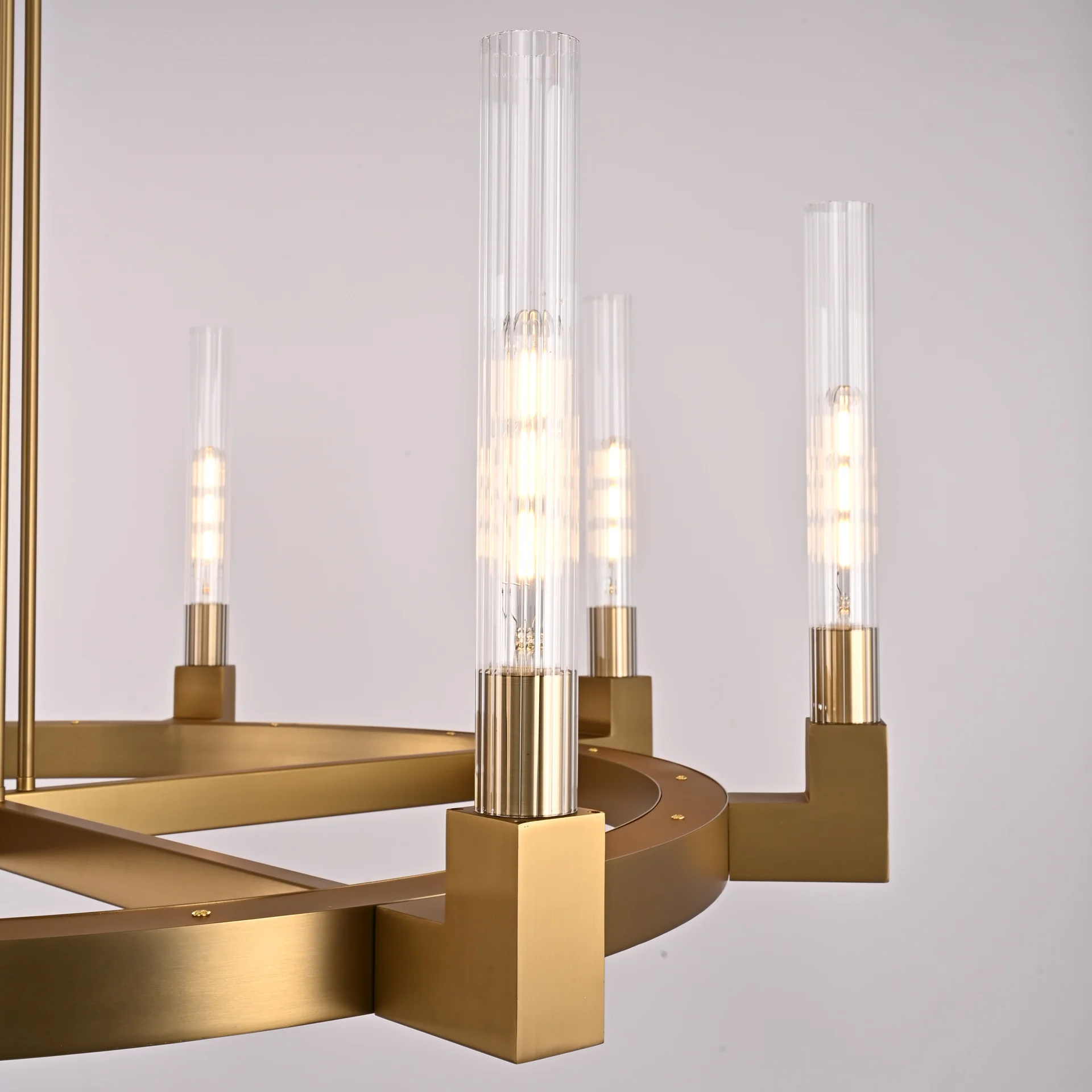 Люстра на штанге CANELLE Round Chandelier 8 Modern Brass - миниатюра 9