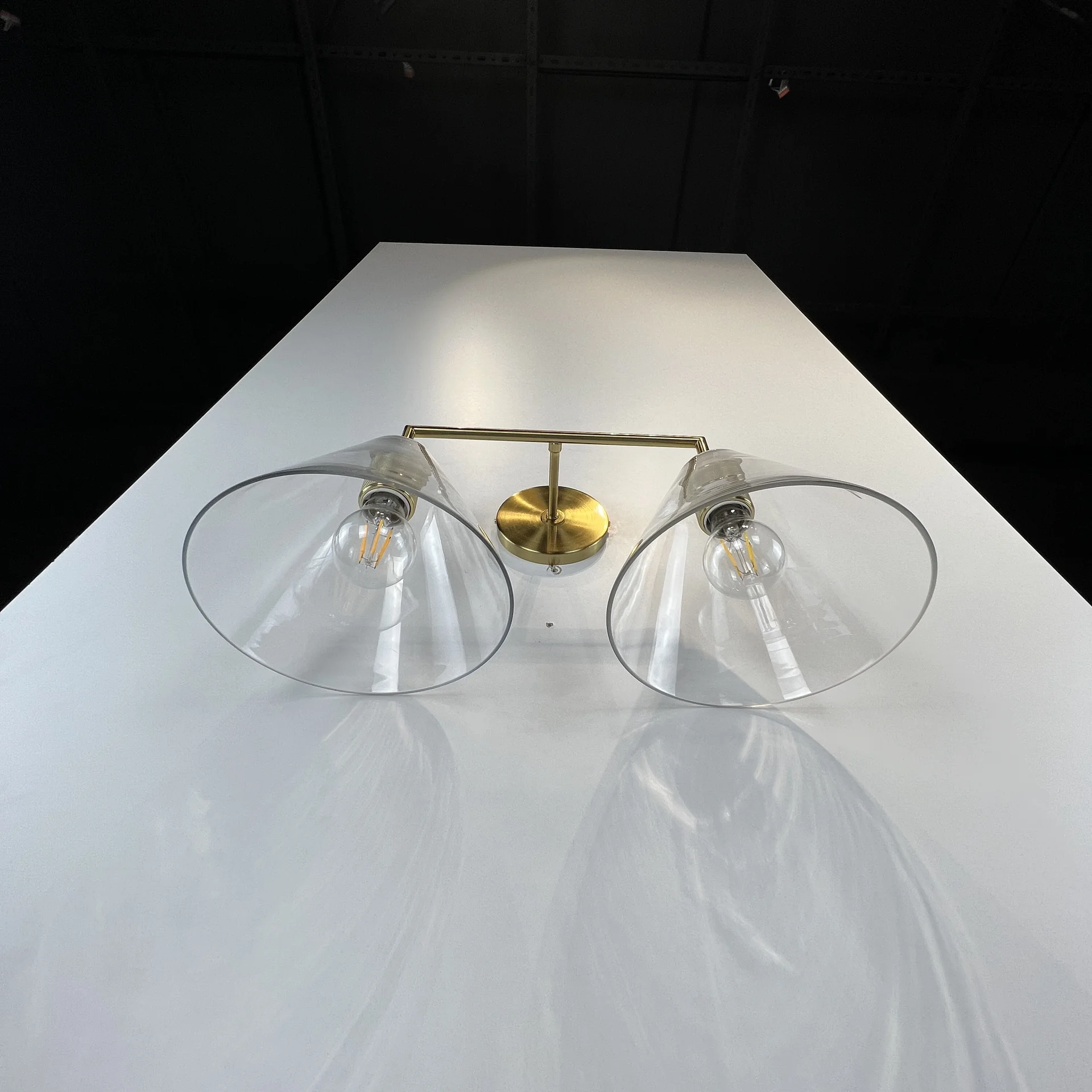 Бра RH Utilitaire Funnel Shade Double Sconce Brass - миниатюра 11