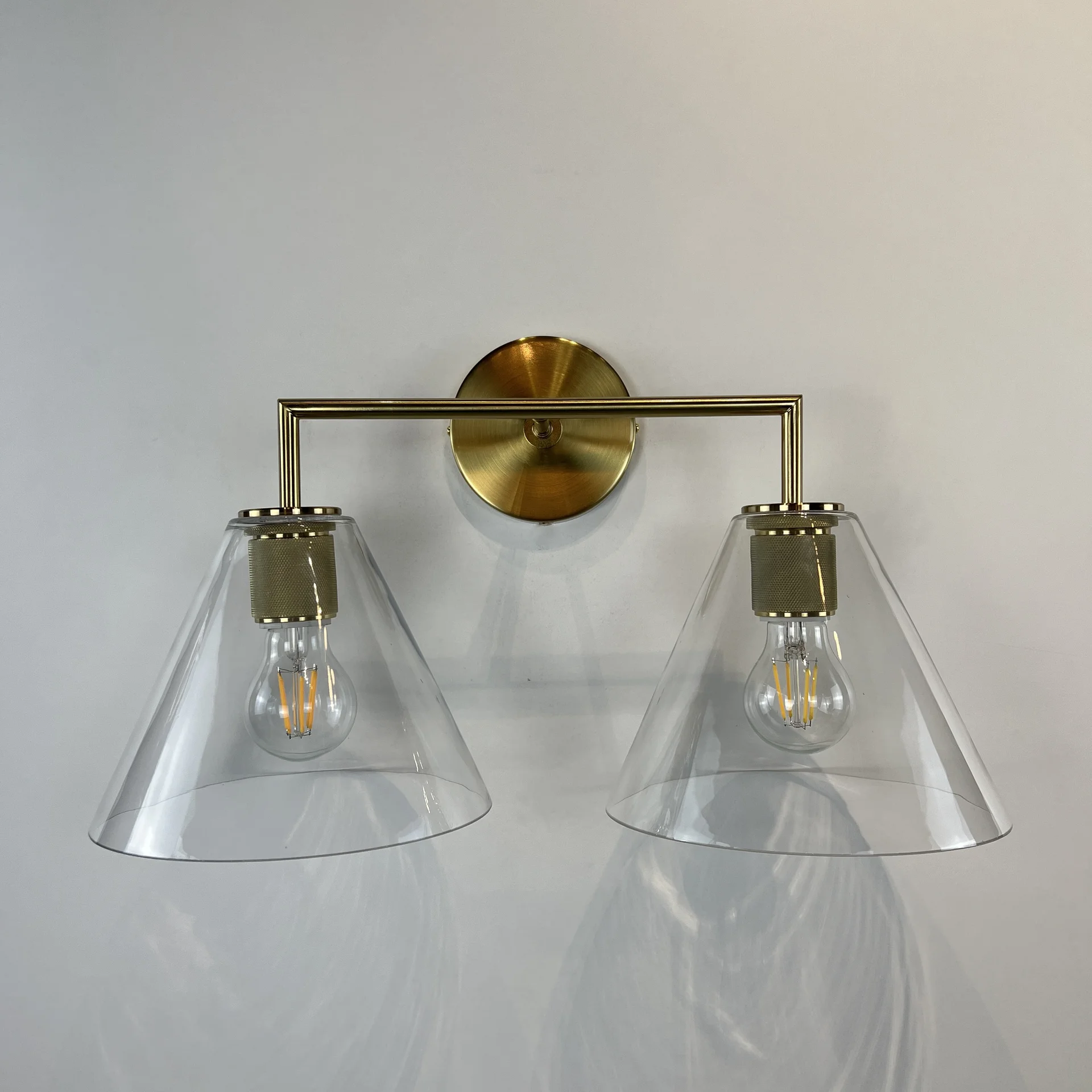 Бра RH Utilitaire Funnel Shade Double Sconce Brass - миниатюра 18