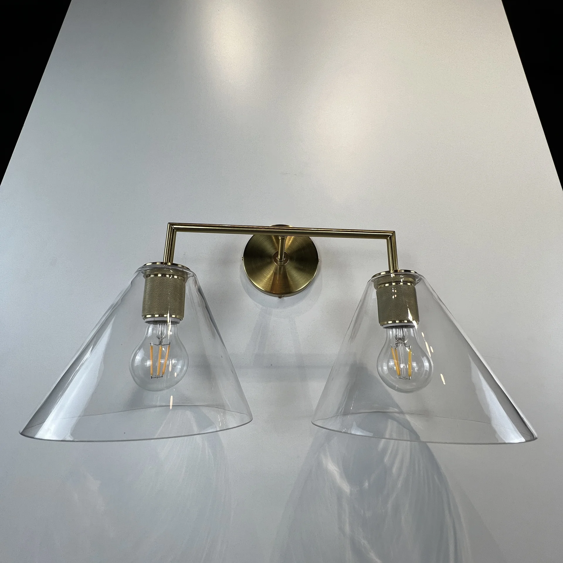 Бра RH Utilitaire Funnel Shade Double Sconce Brass - миниатюра 20