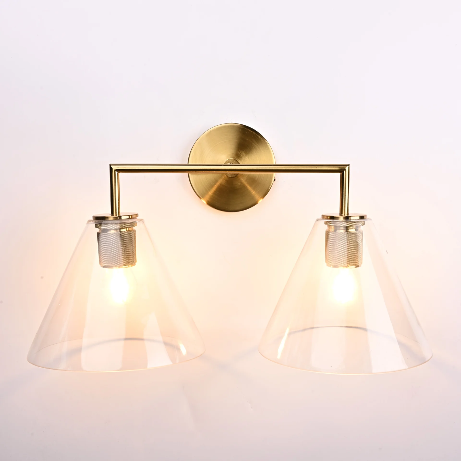 Бра RH Utilitaire Funnel Shade Double Sconce Brass - миниатюра 3