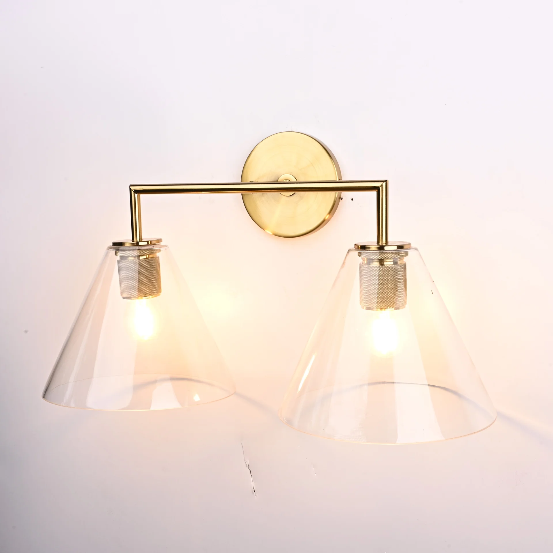 Бра RH Utilitaire Funnel Shade Double Sconce Brass - миниатюра 4
