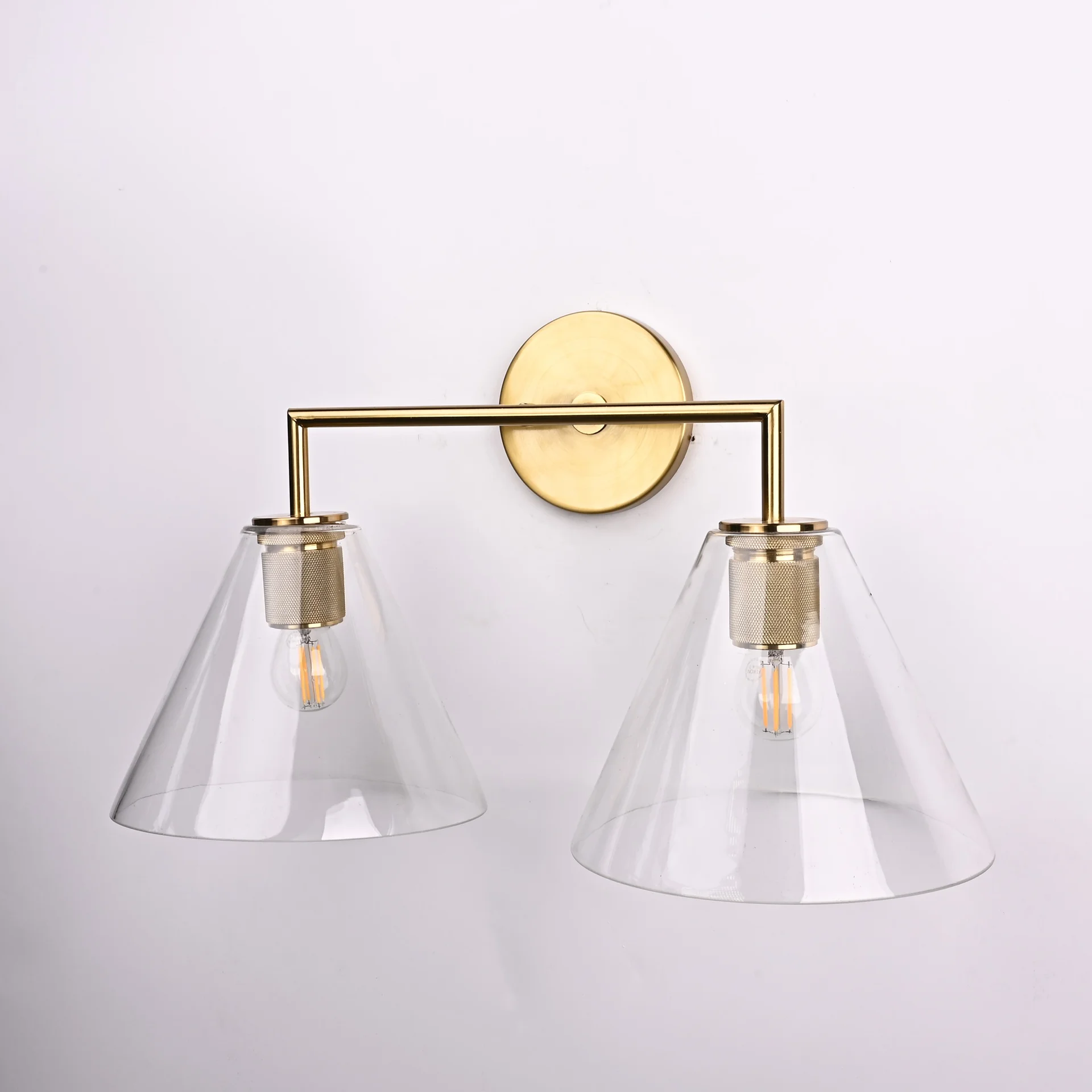 Бра RH Utilitaire Funnel Shade Double Sconce Brass - миниатюра 6