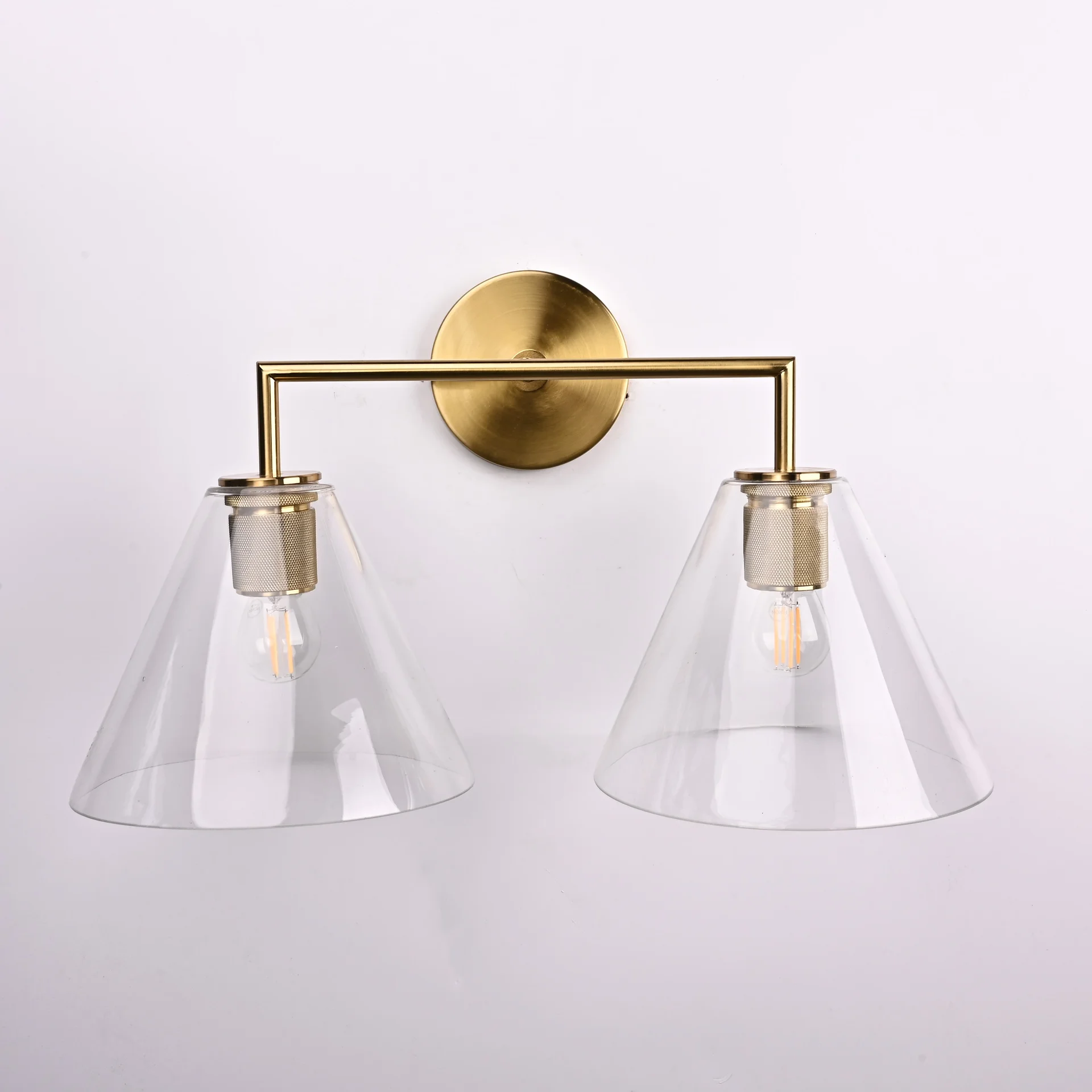 Бра RH Utilitaire Funnel Shade Double Sconce Brass - миниатюра 7