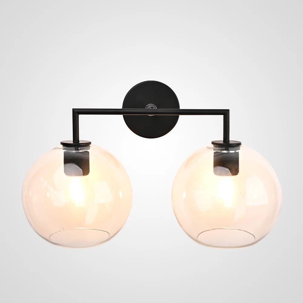 Бра RH Utilitaire Globe Shade Double Sconce Black - изображение 1