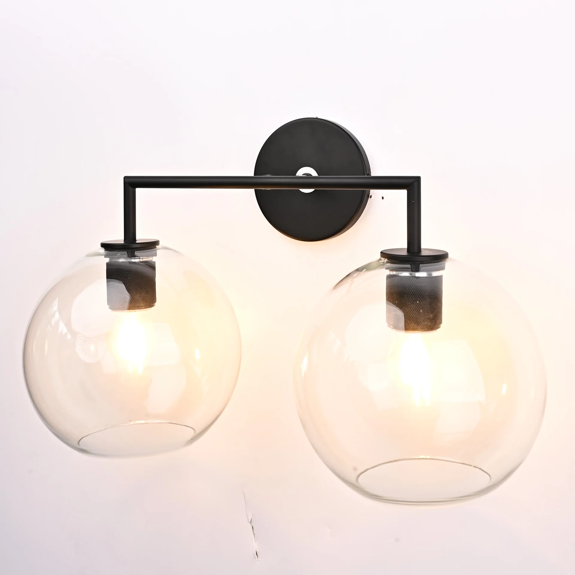 Бра RH Utilitaire Globe Shade Double Sconce Black - миниатюра 20
