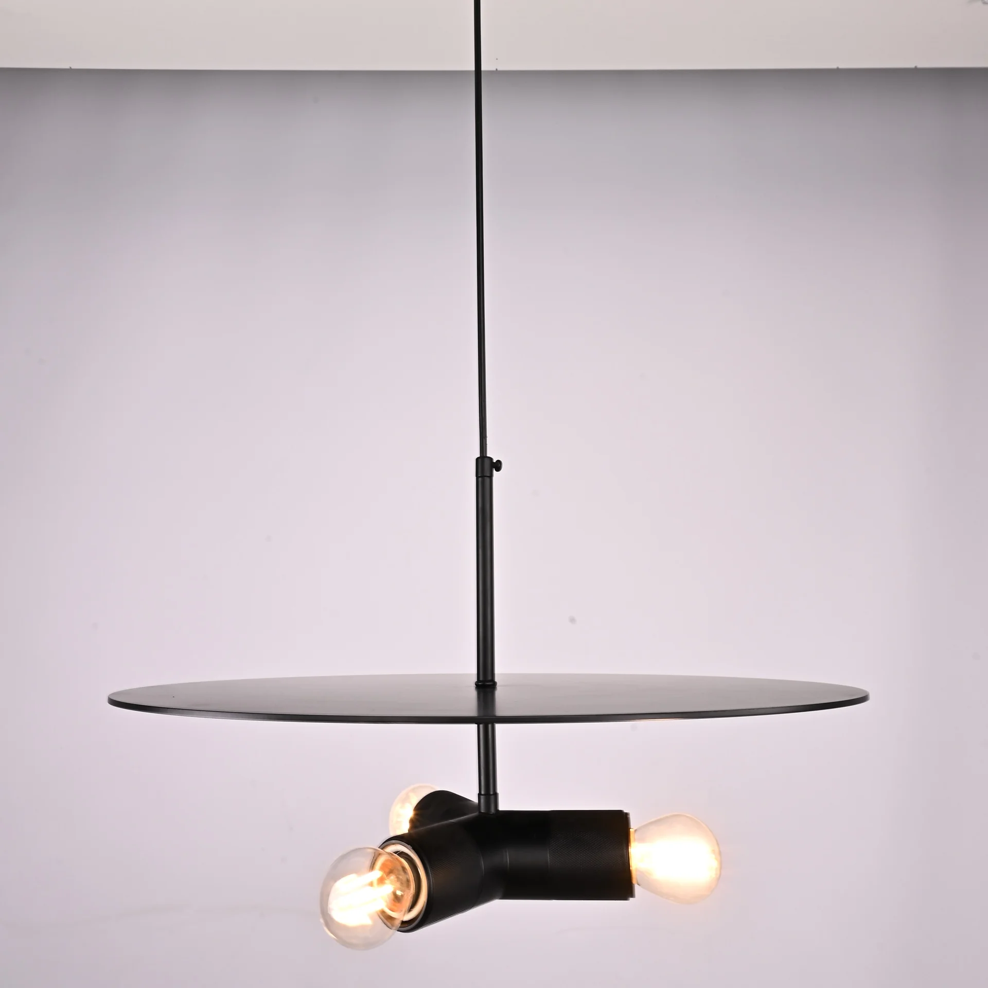Люстра RH Utilitaire Disk Triple Pendant Black - миниатюра 5