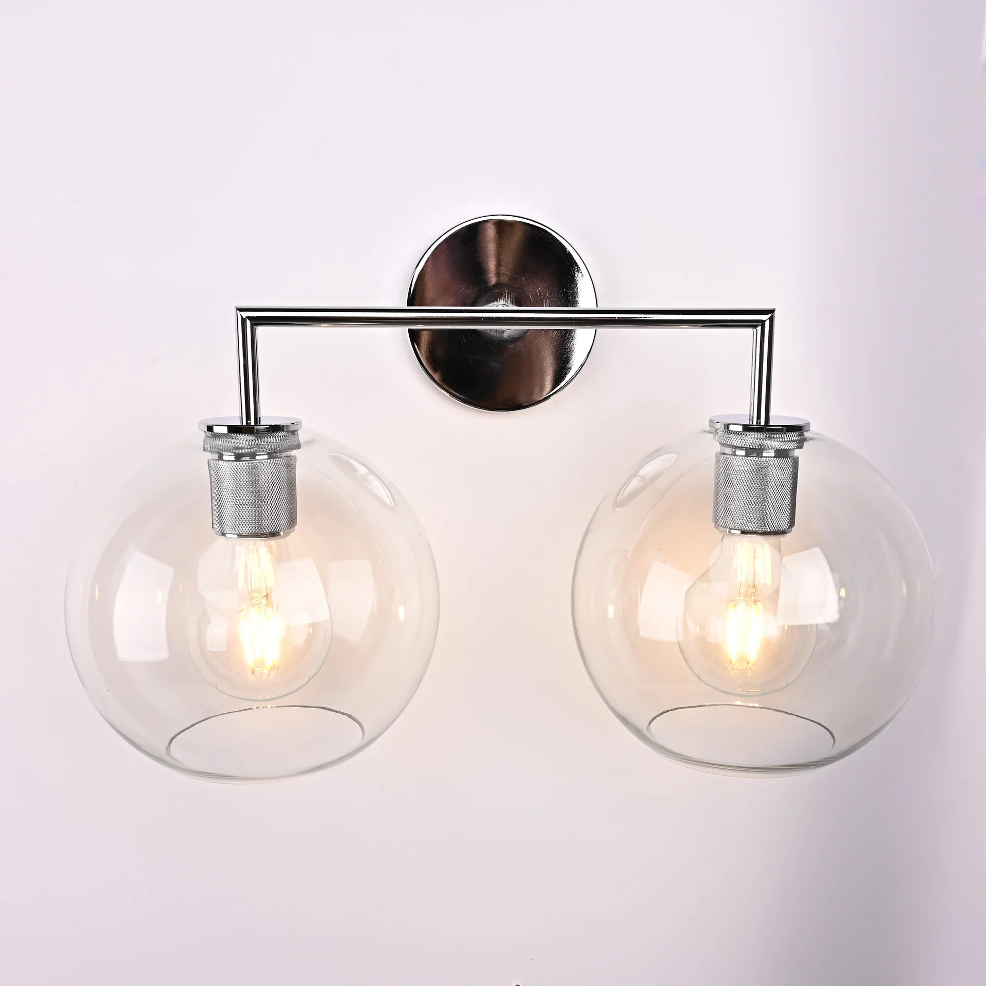 Бра RH Utilitaire Globe Shade Double Sconce Silver - миниатюра 2