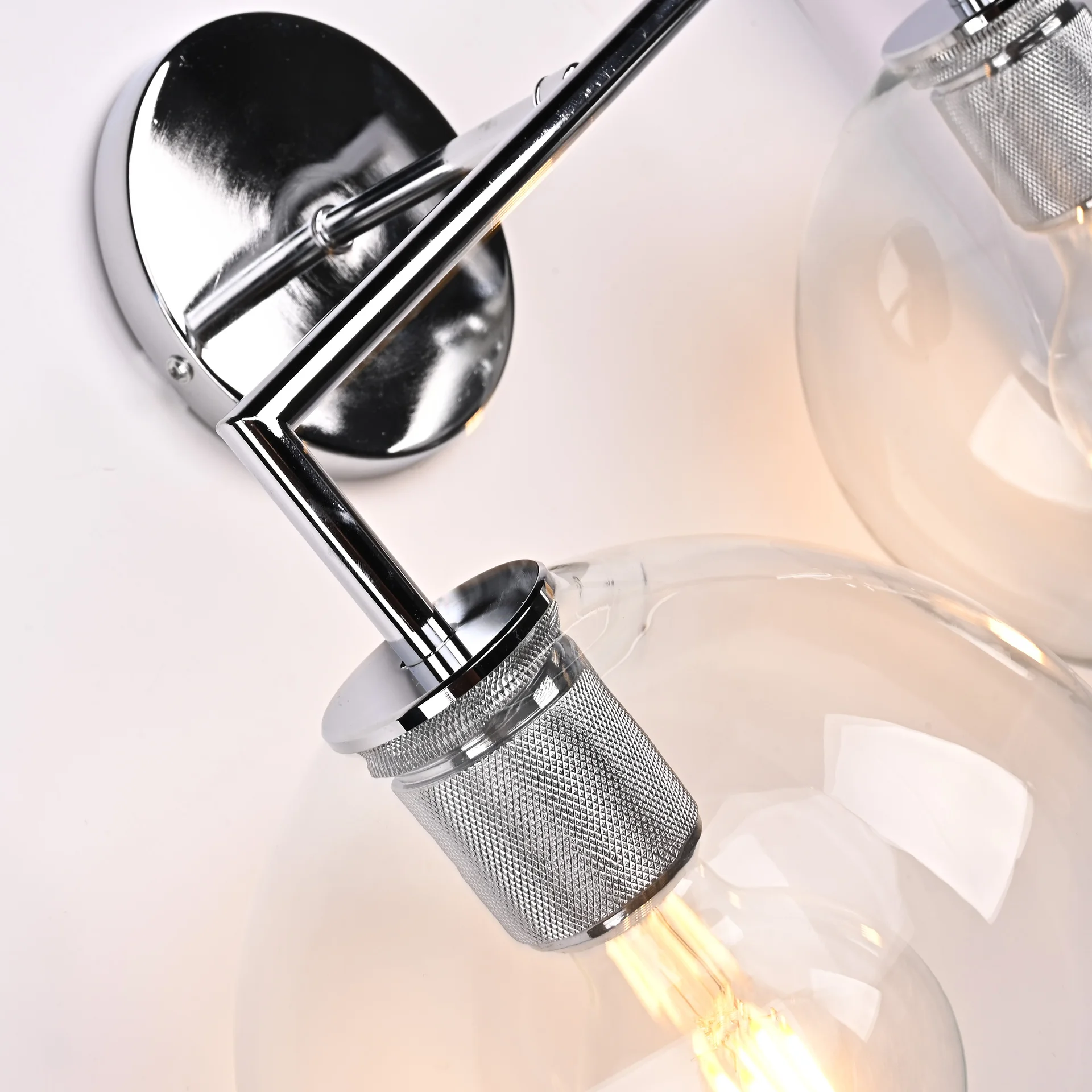Бра RH Utilitaire Globe Shade Double Sconce Silver - миниатюра 3