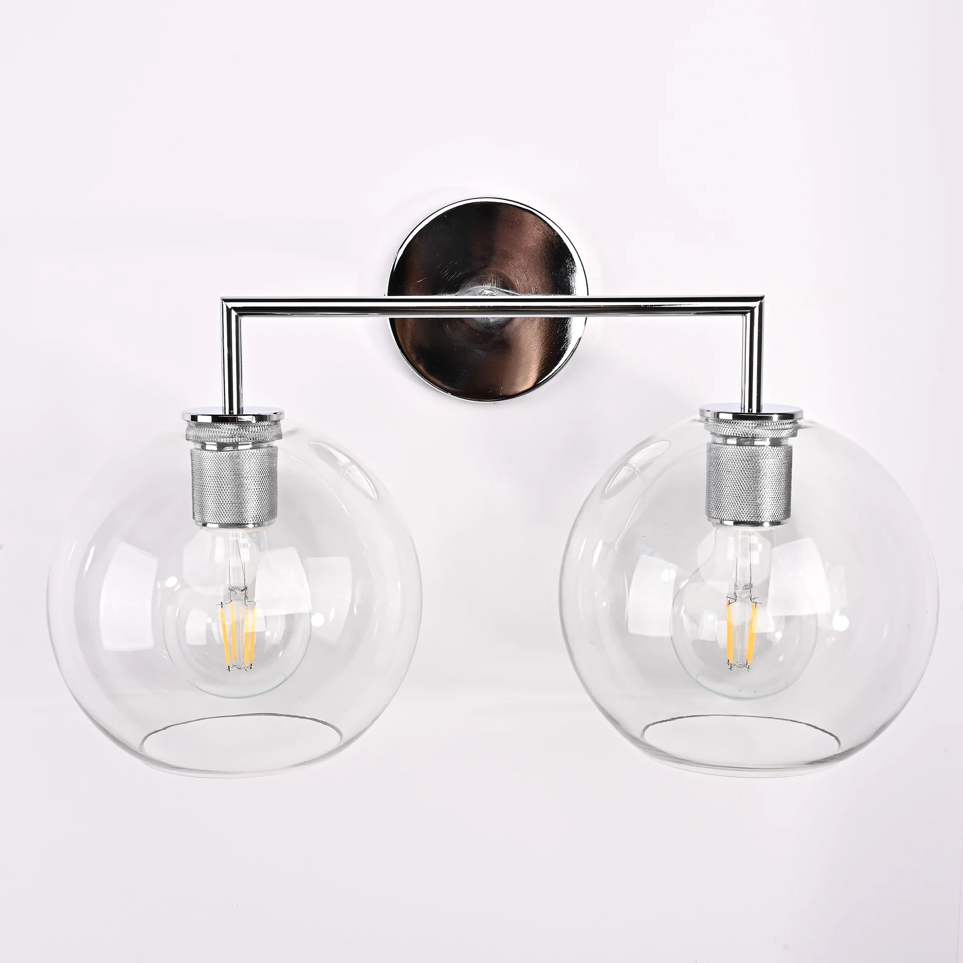 Бра RH Utilitaire Globe Shade Double Sconce Silver - миниатюра 7