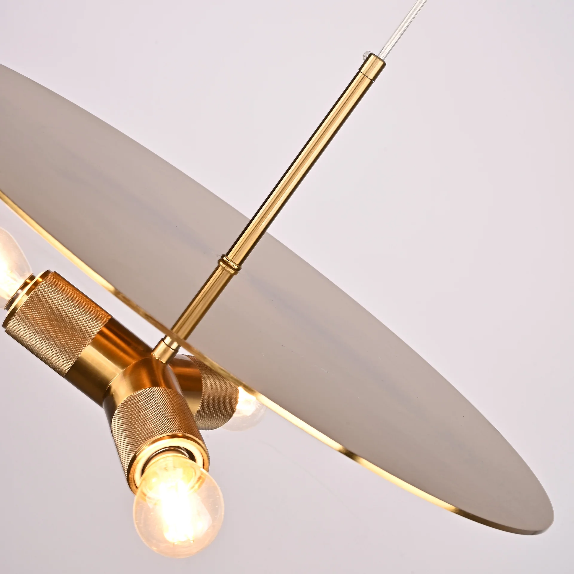 Люстра RH Utilitaire Disk Triple Pendant Brass - миниатюра 10
