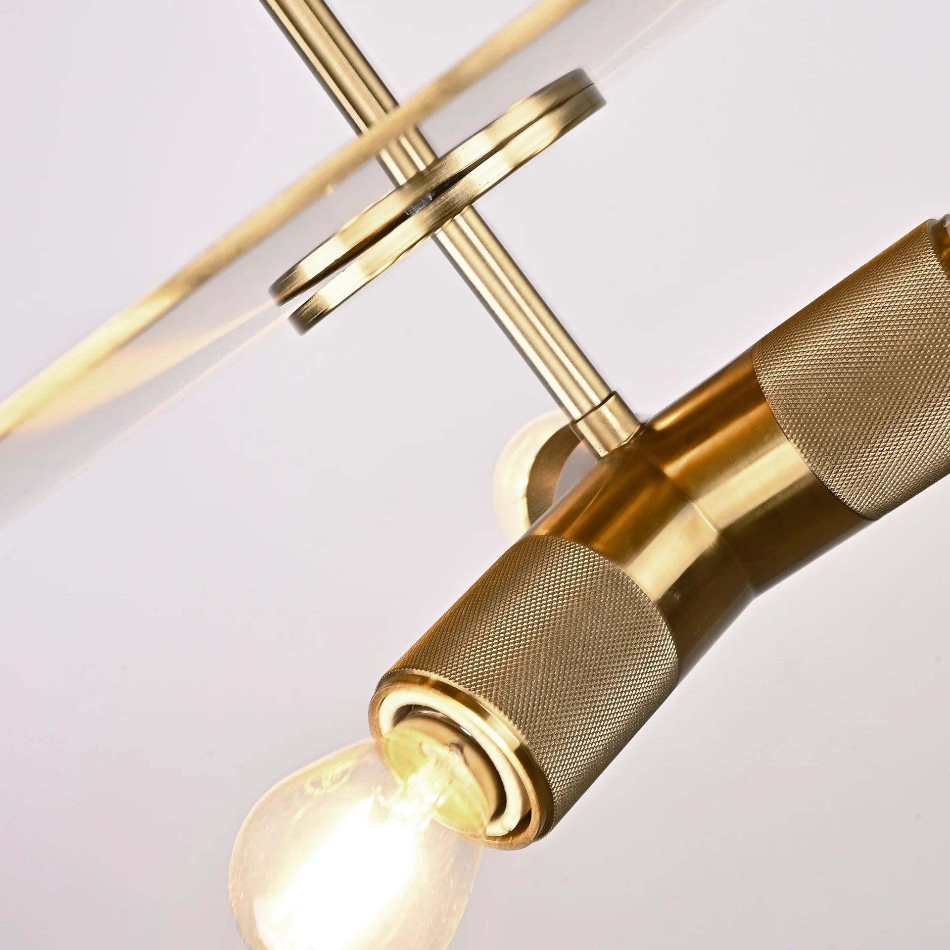 Люстра RH Utilitaire Disk Triple Pendant Brass - миниатюра 4